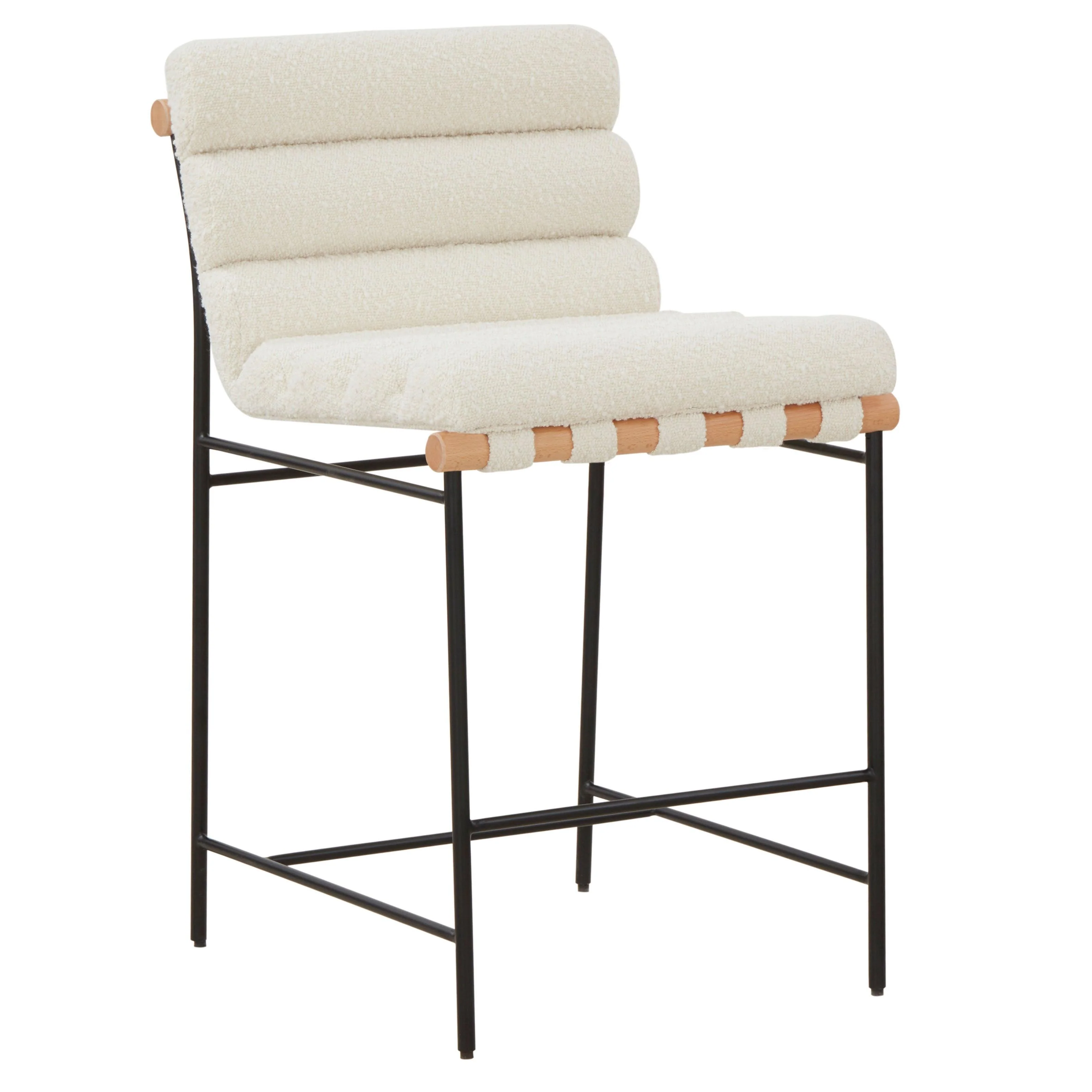 Macibella Channel Tufted Boucle Counter Stool - Image 3