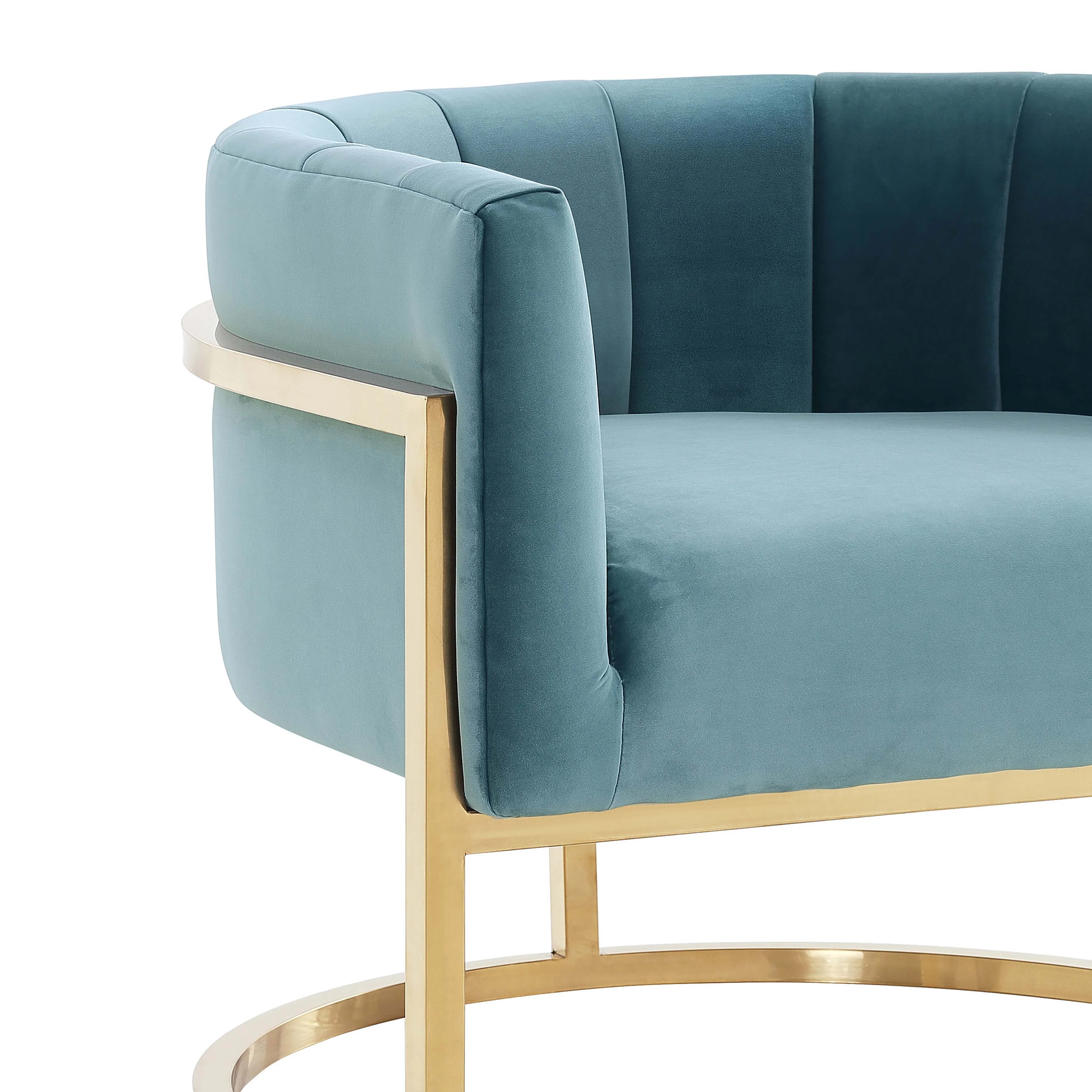 Magnolia Sea Blue Chair with Gold Base - Image 5