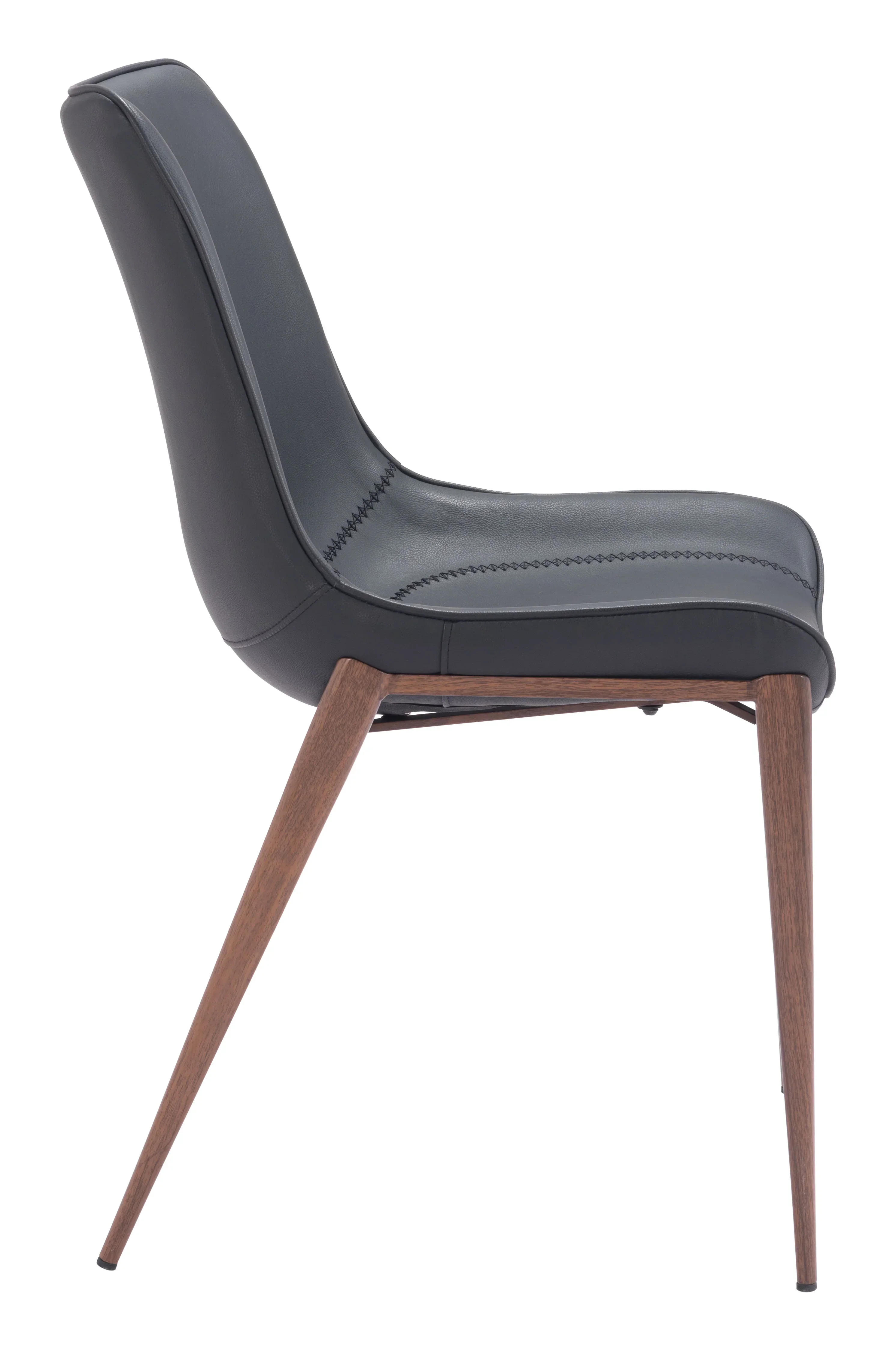 Magnus Dining Chair (Set of 2) Black & Walnut - Image 4