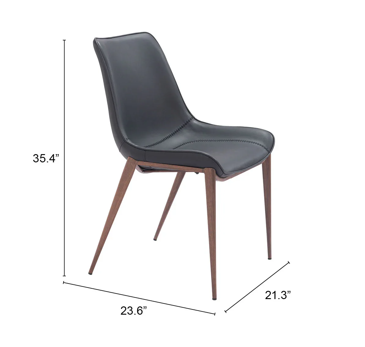 Magnus Dining Chair (Set of 2) Black & Walnut - Image 7