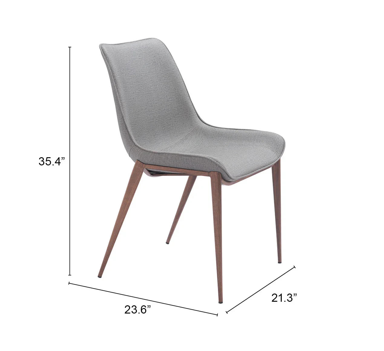 Magnus Dining Chair (Set of 2) Slate Gray & Walnut - Image 7