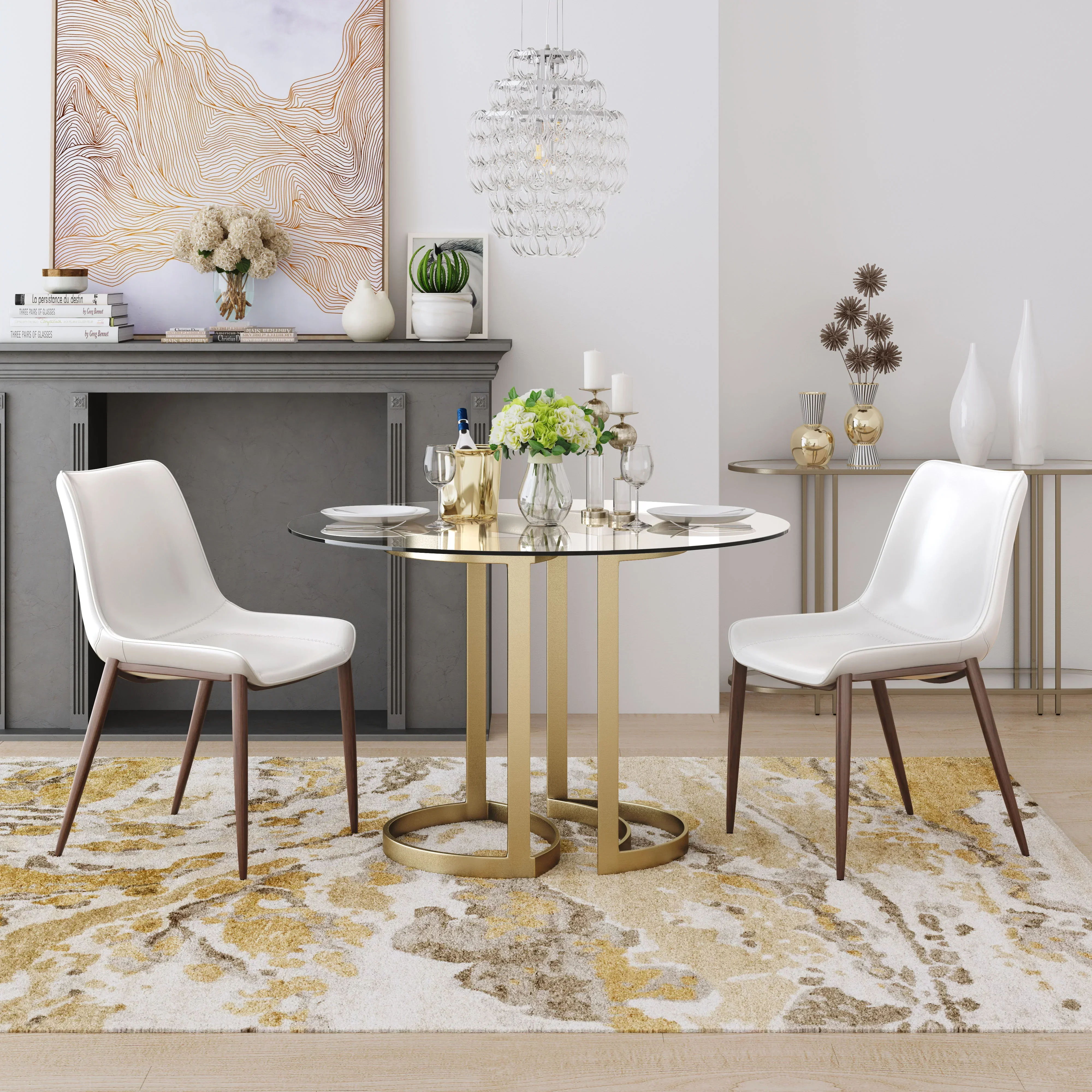 Magnus Dining Chair (Set of 2) White & Walnut - Image 2