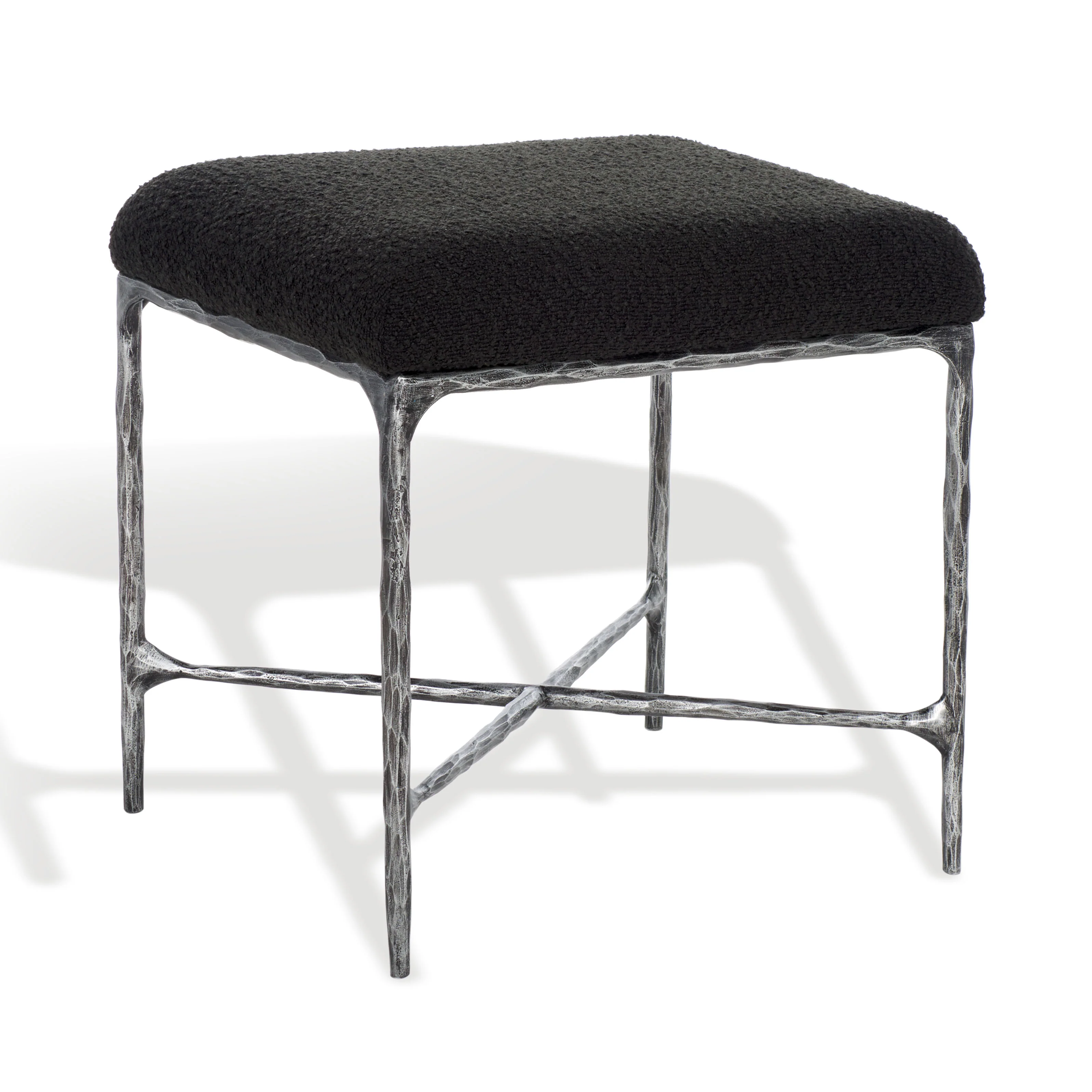 Mandy Boucle And Metal Ottoman - Image 13