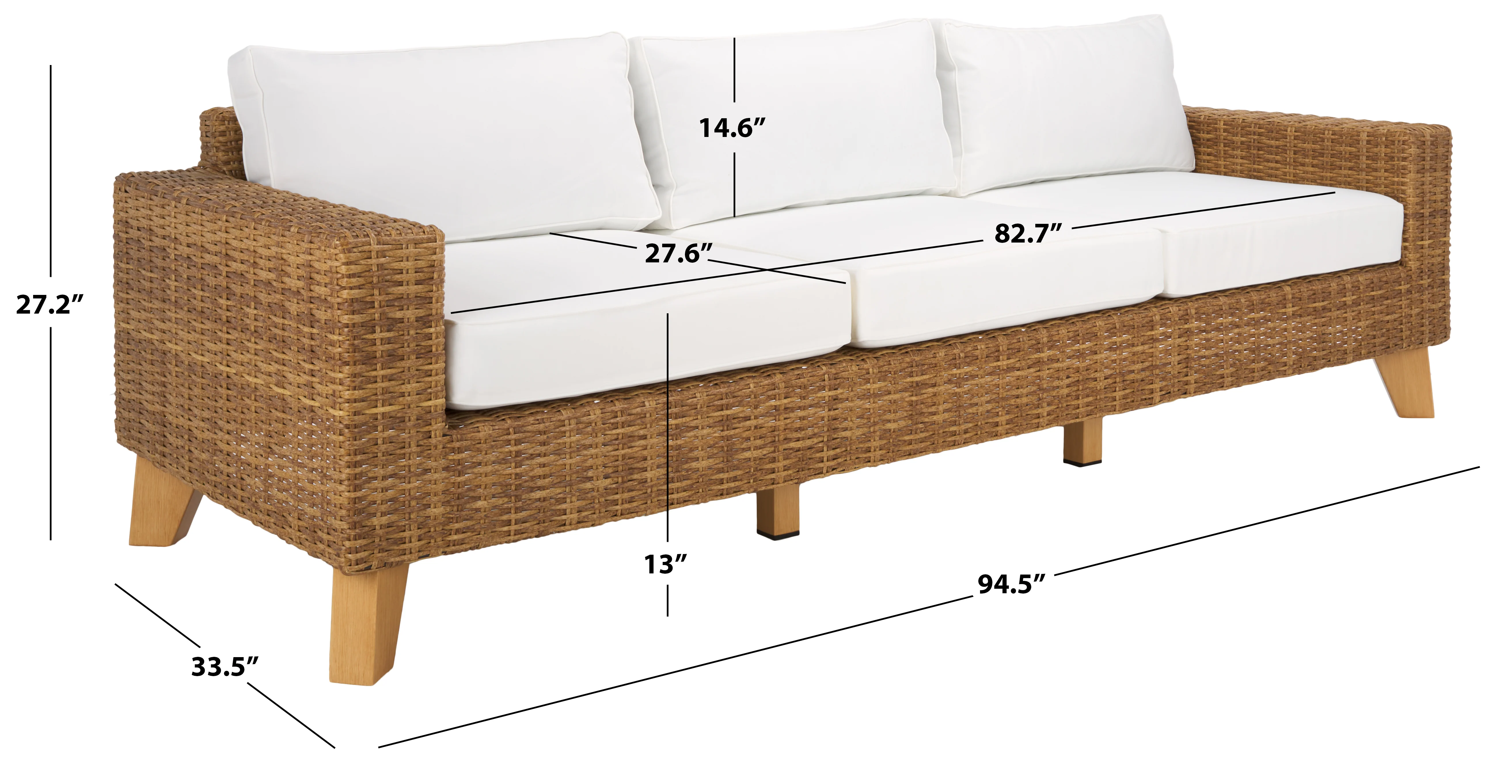Margarita Wicker Patio Sofa - Image 7