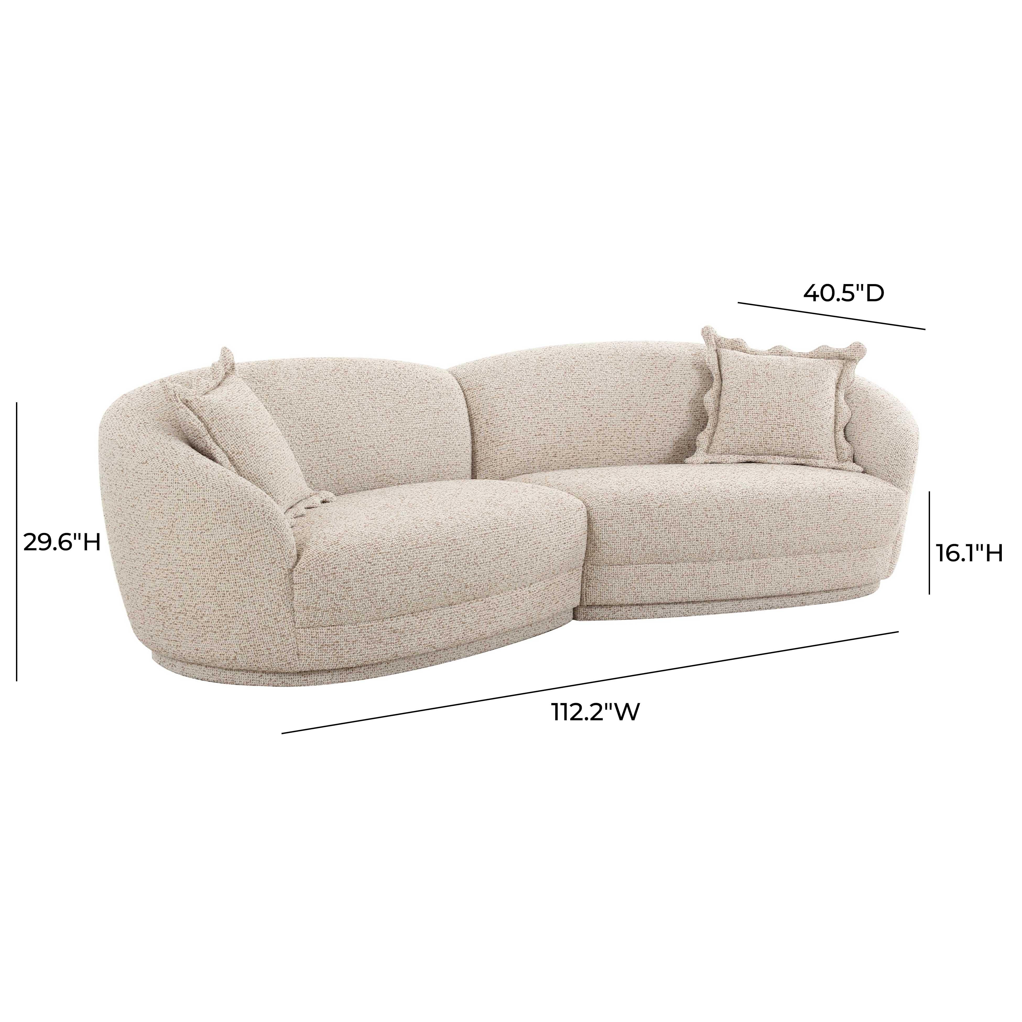 Marion 2-Piece Two-Tone Textured Performance Boucle Sectional - Image 6