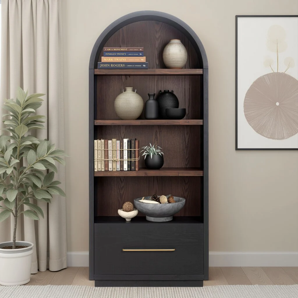 Marlow Wood Bookcase With File Drawer - Image 8