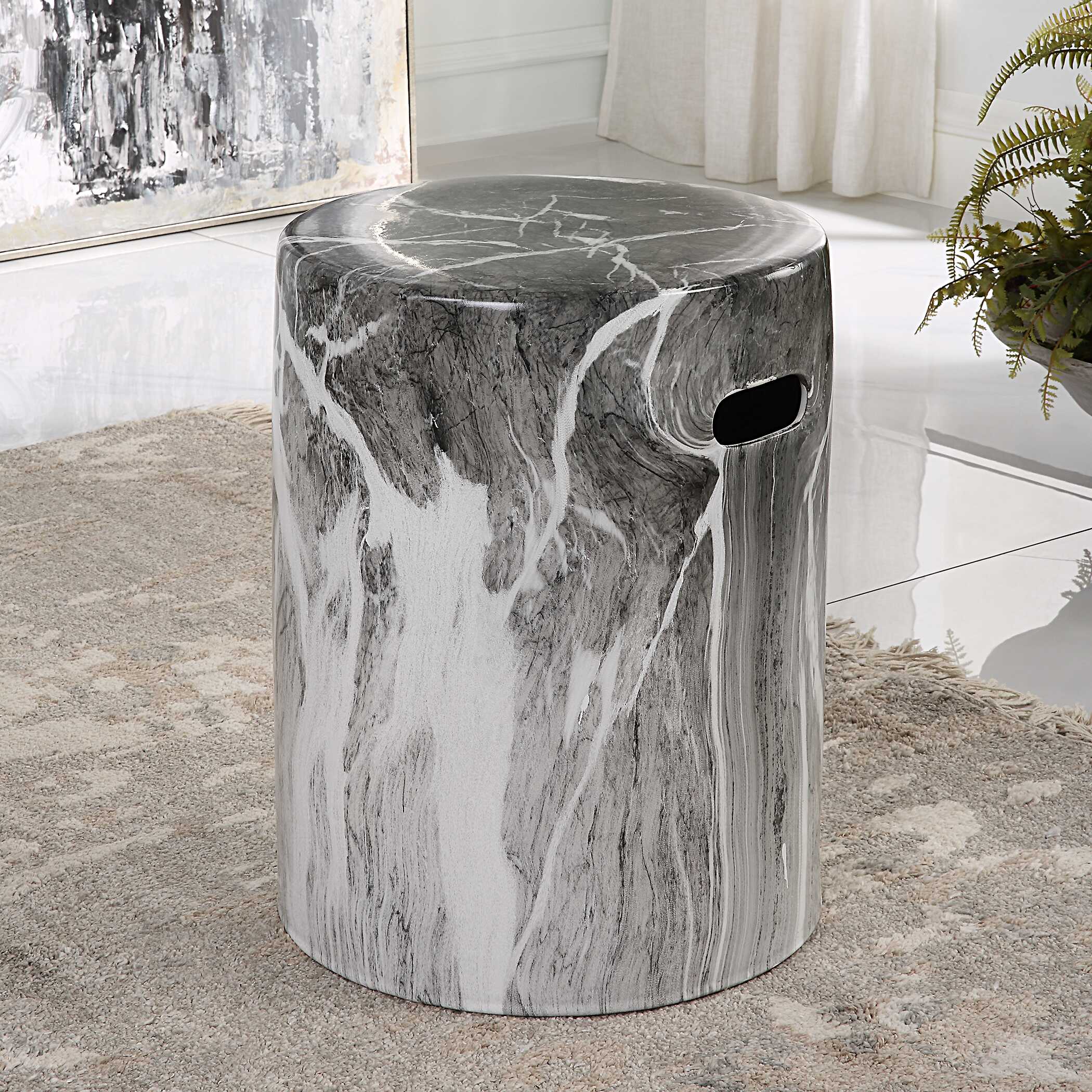 Marvel Marbled Garden Stool - Image 3