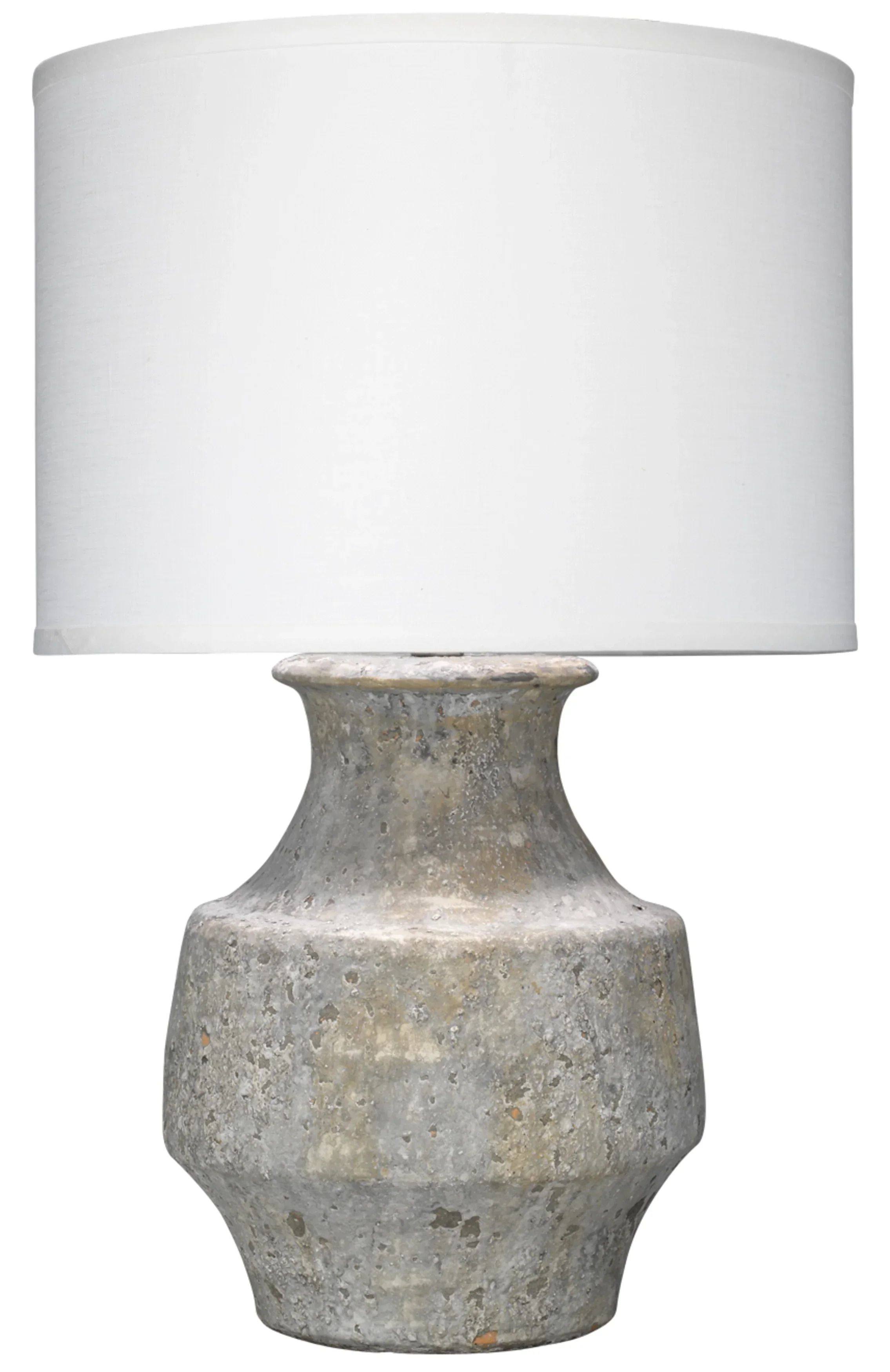 Masonry Ceramic Table Lamp with Linen Shade, Grey