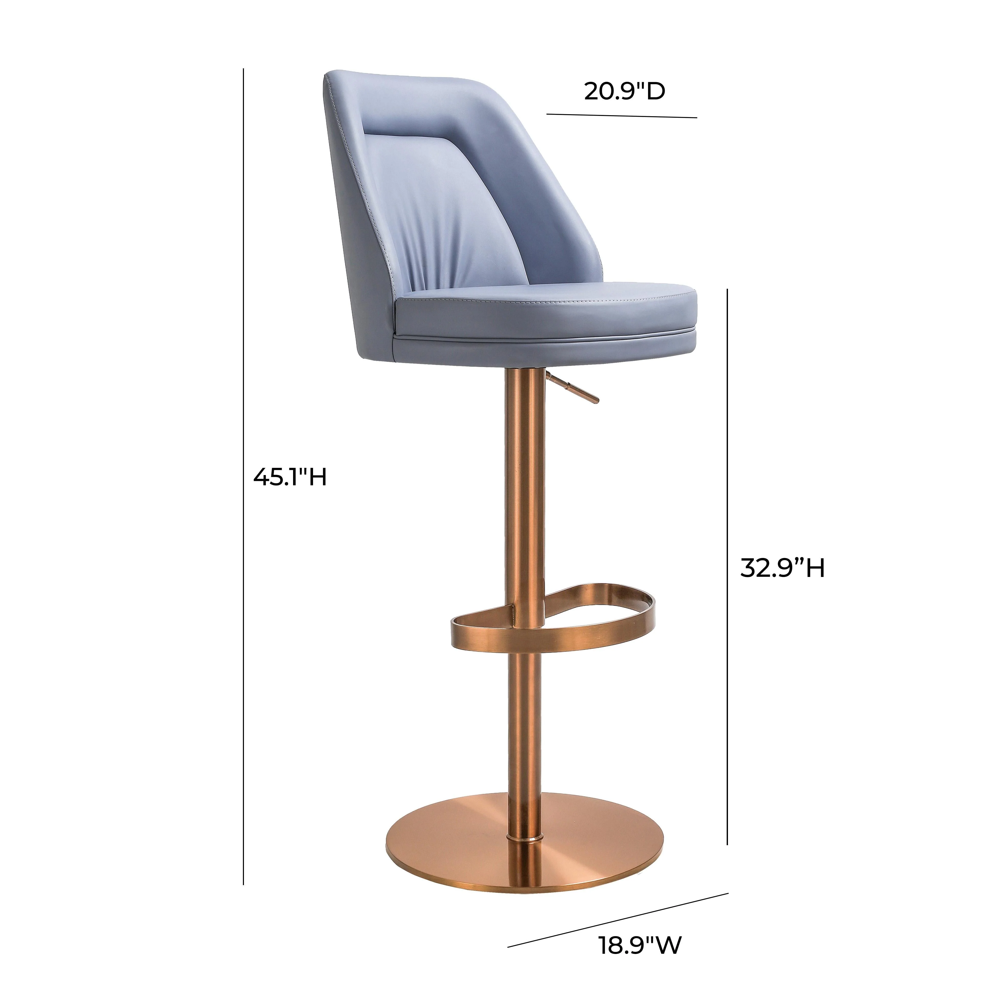 Maven Lavender Mist and Rose Gold Adjustable Swivel Stool - Image 7