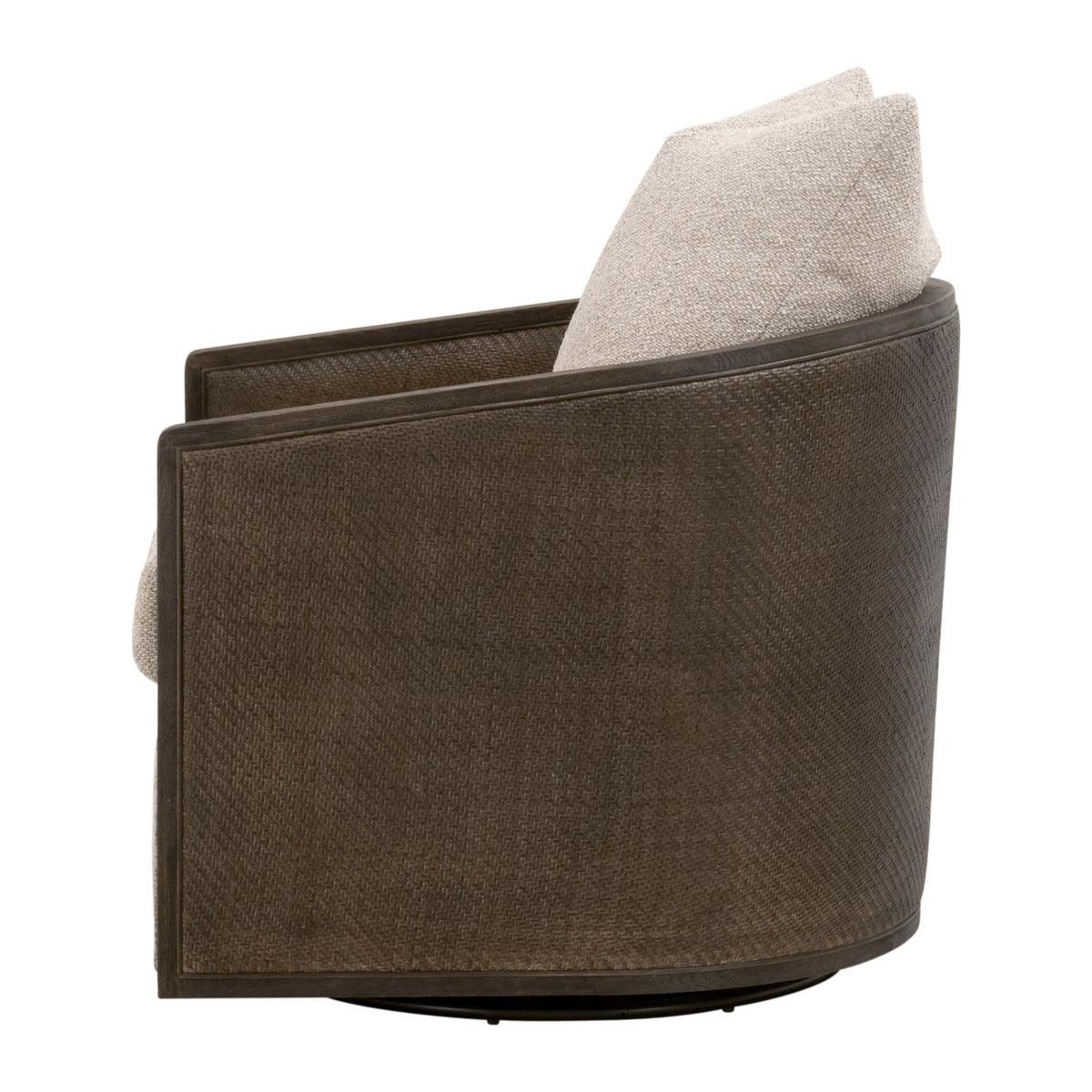 McGuire Swivel Club Chair - Matte Brown Oak - Image 3