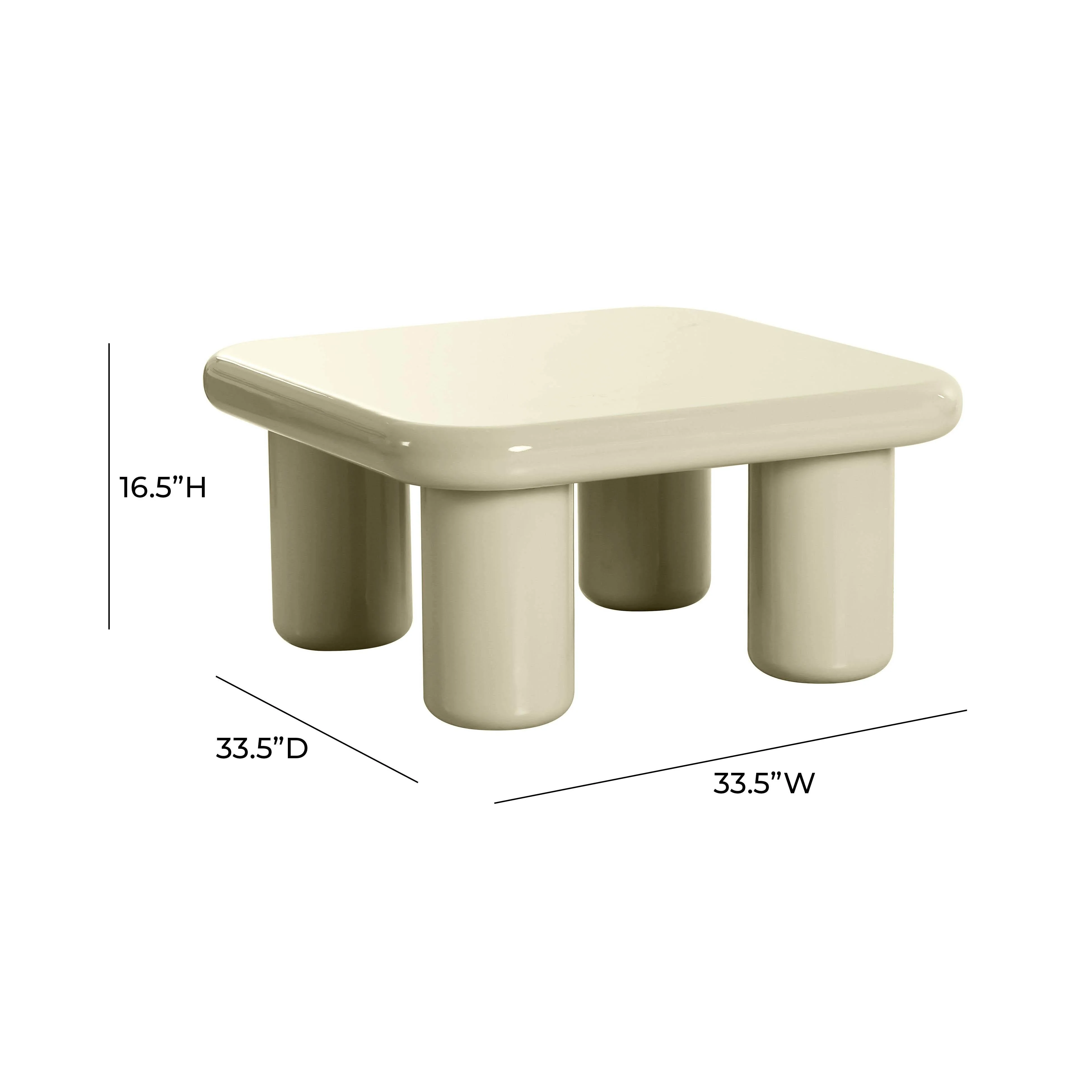 Memphis 33.5" Glossy Square Coffee Table - Image 6