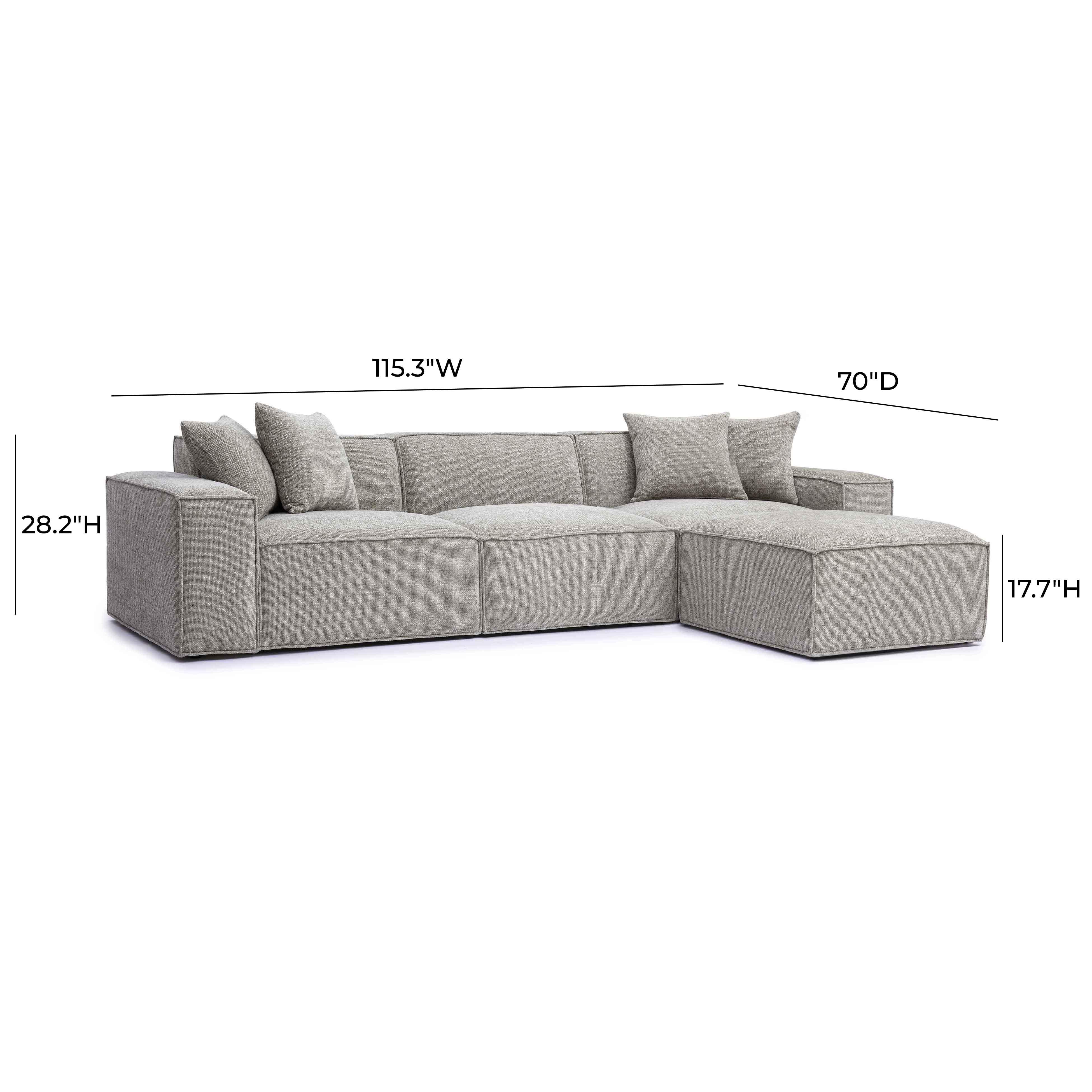Mindy 4-Piece Performance Chenille Basketweave Modular Sectional - Image 12
