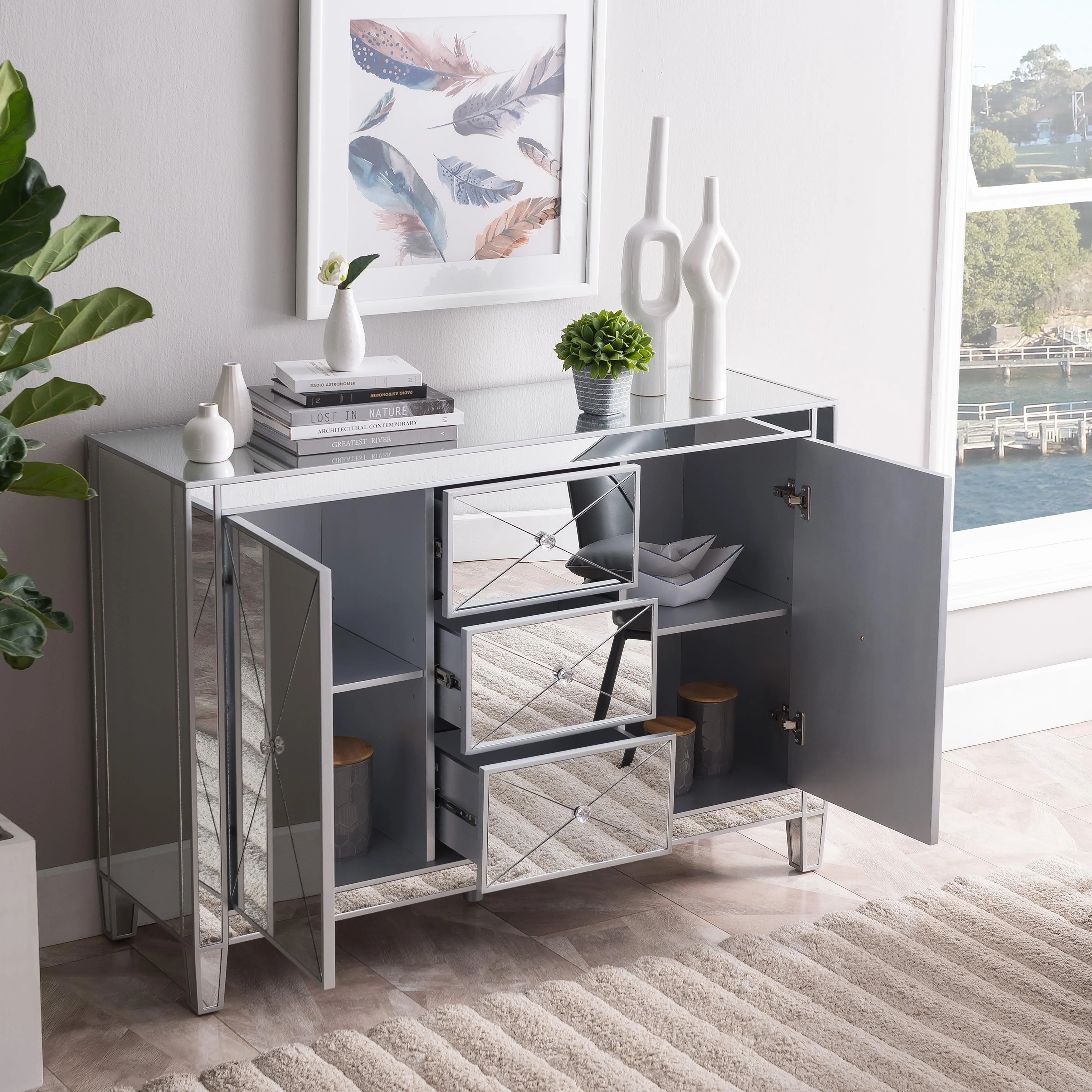 Mirage 3-Drawer Mirrored Cabinet - Image 8