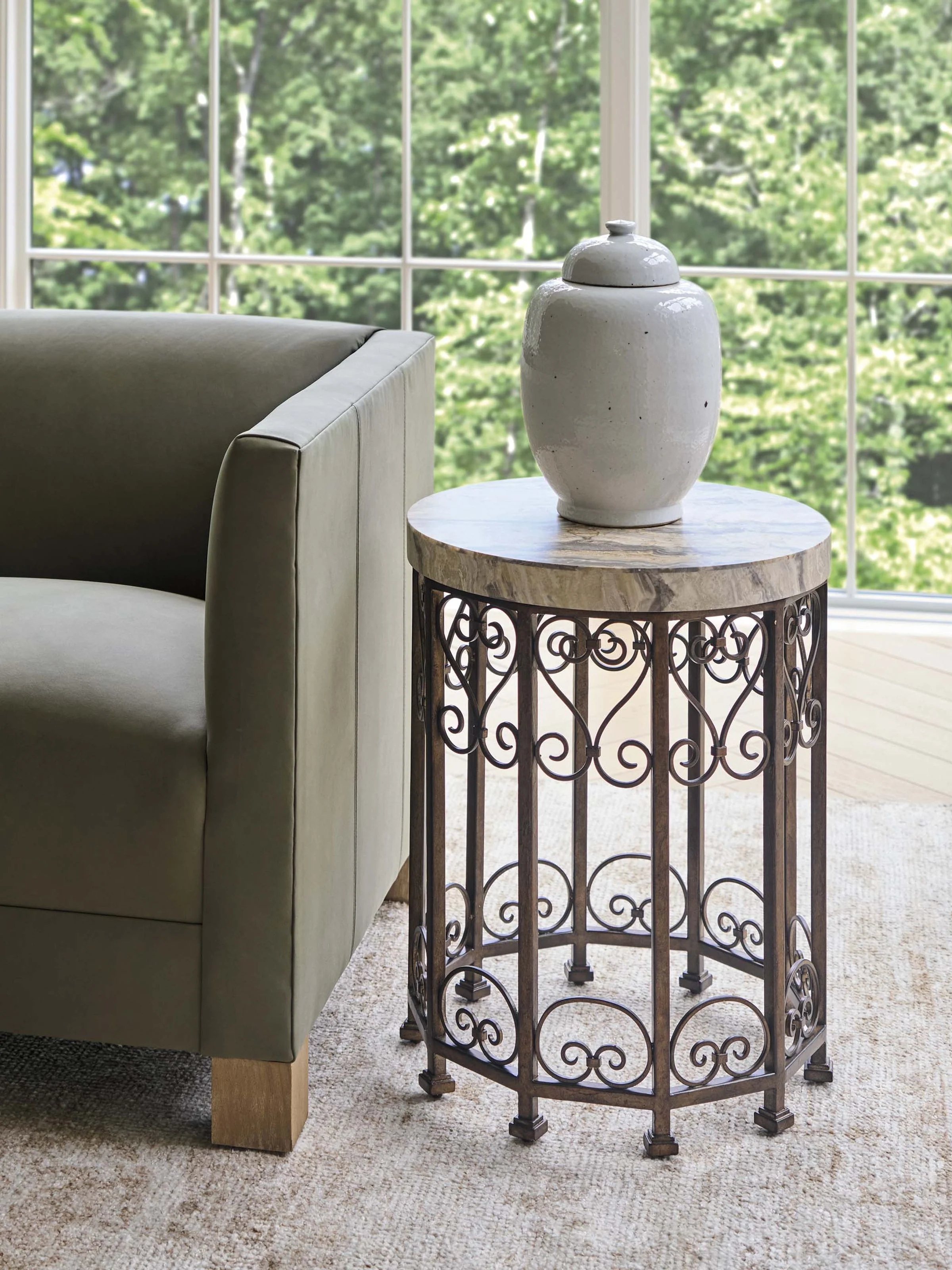 Montecito Lowery Round Metal Accent Table - Image 2