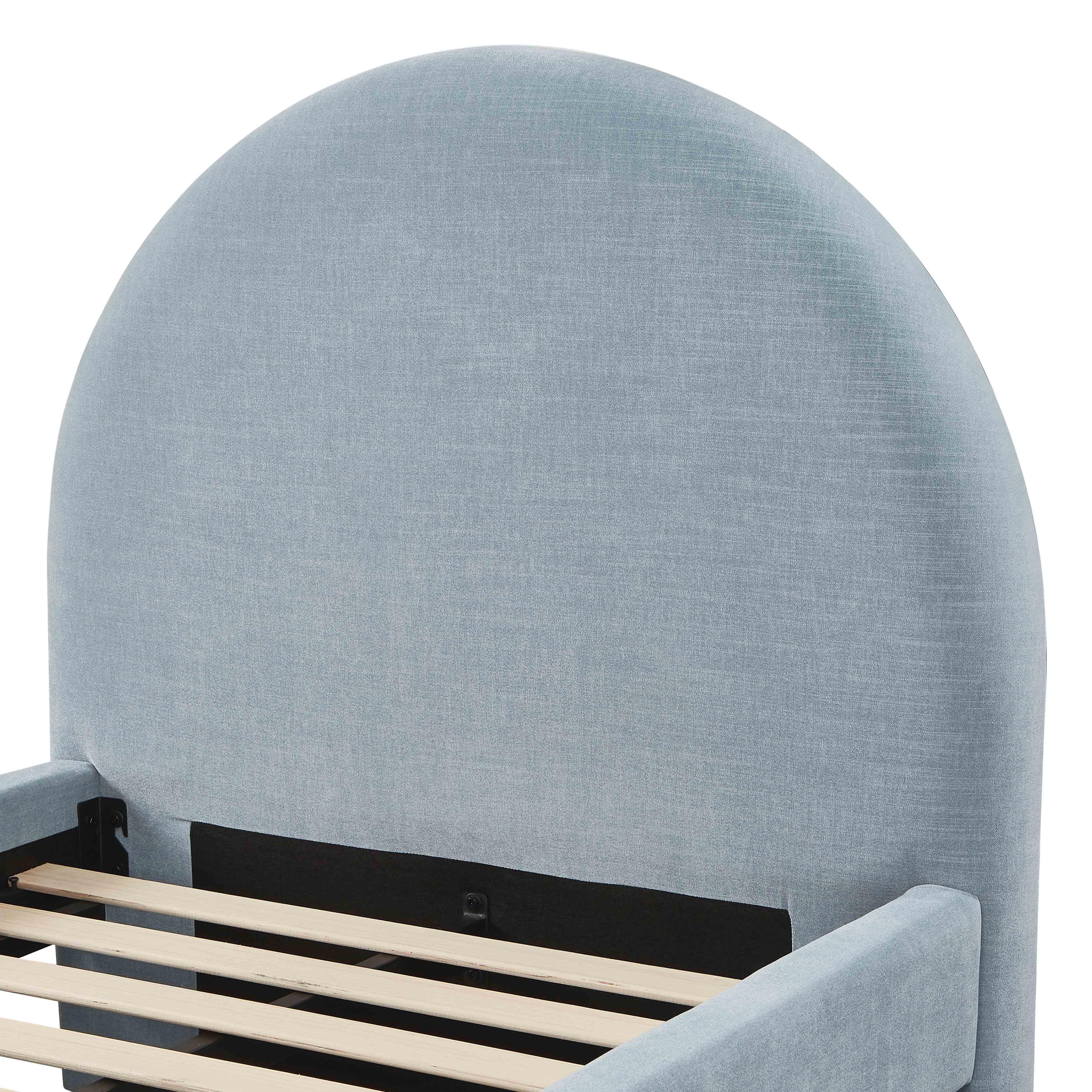 Moon Chambray Blue Performance Chenille Twin Bed - Image 6