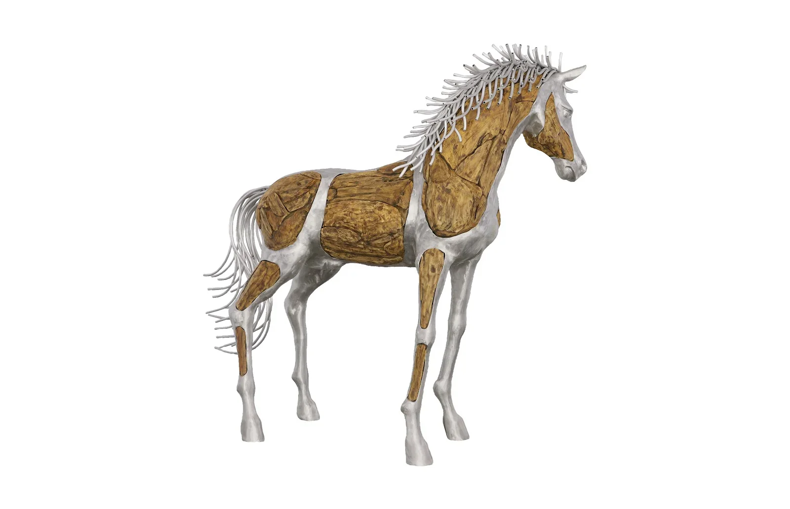 Mustang Horse Woodland Sculpture - Image 2