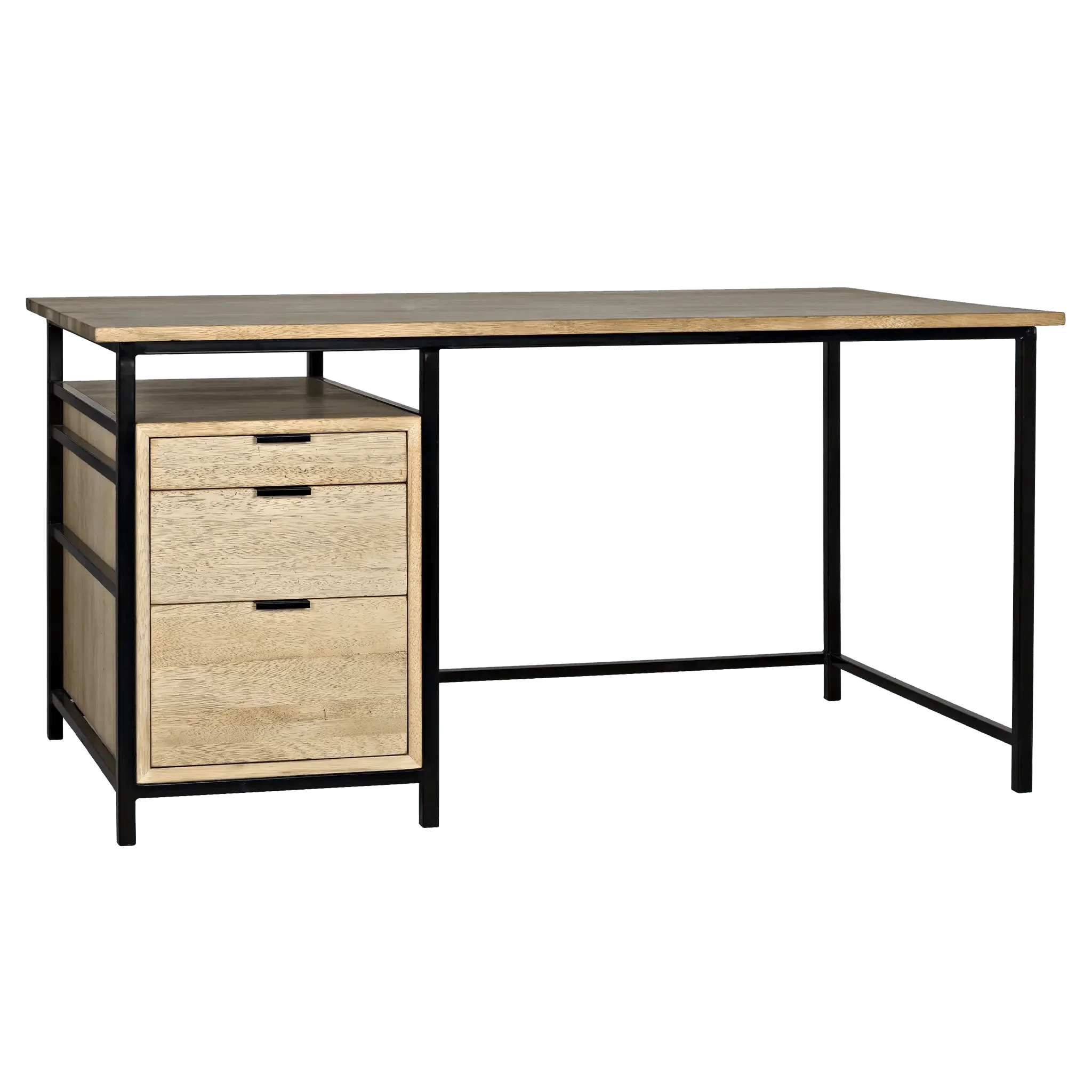 Nabucco Desk, Bleached Walnut and Steel