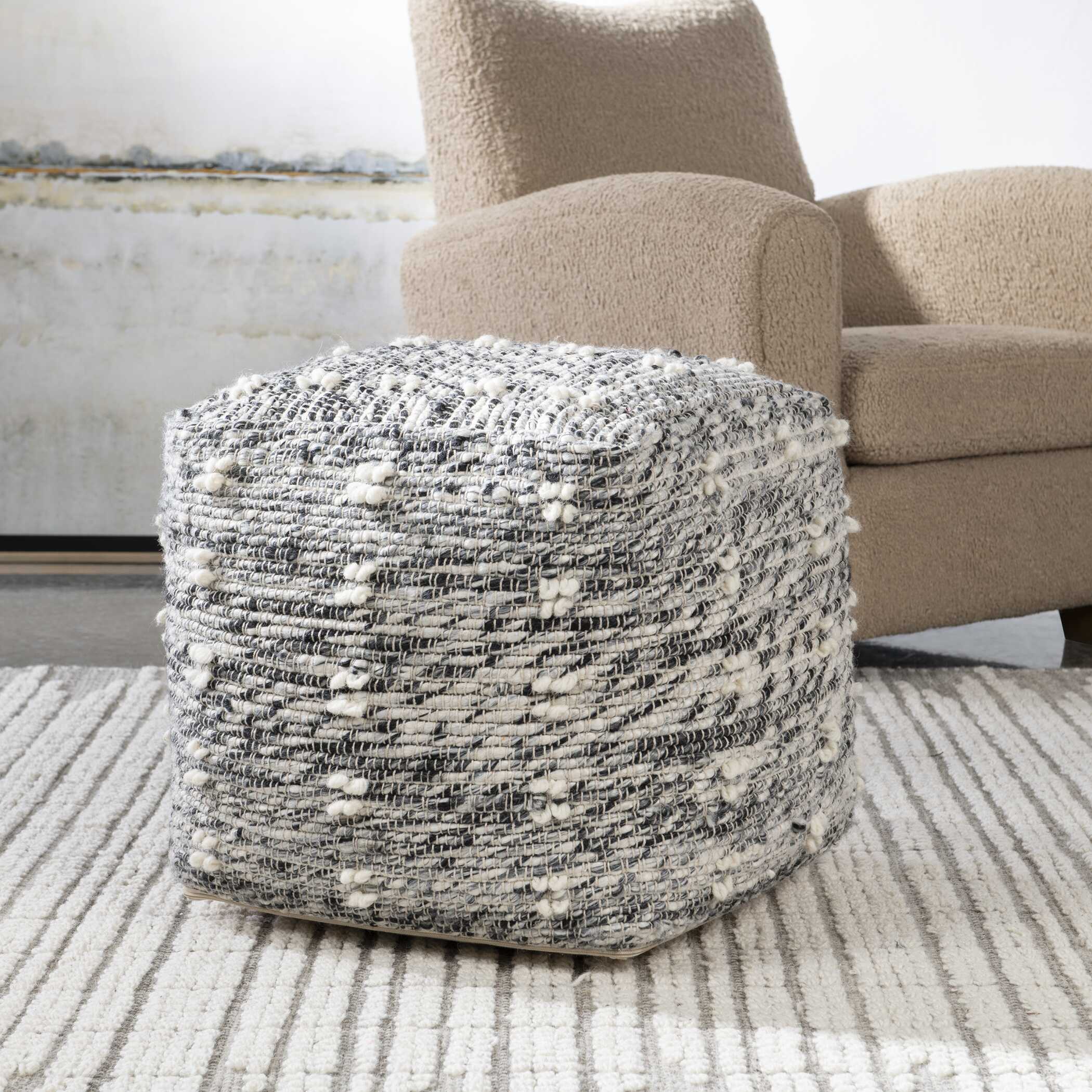Narol Gray Pouf - Image 3