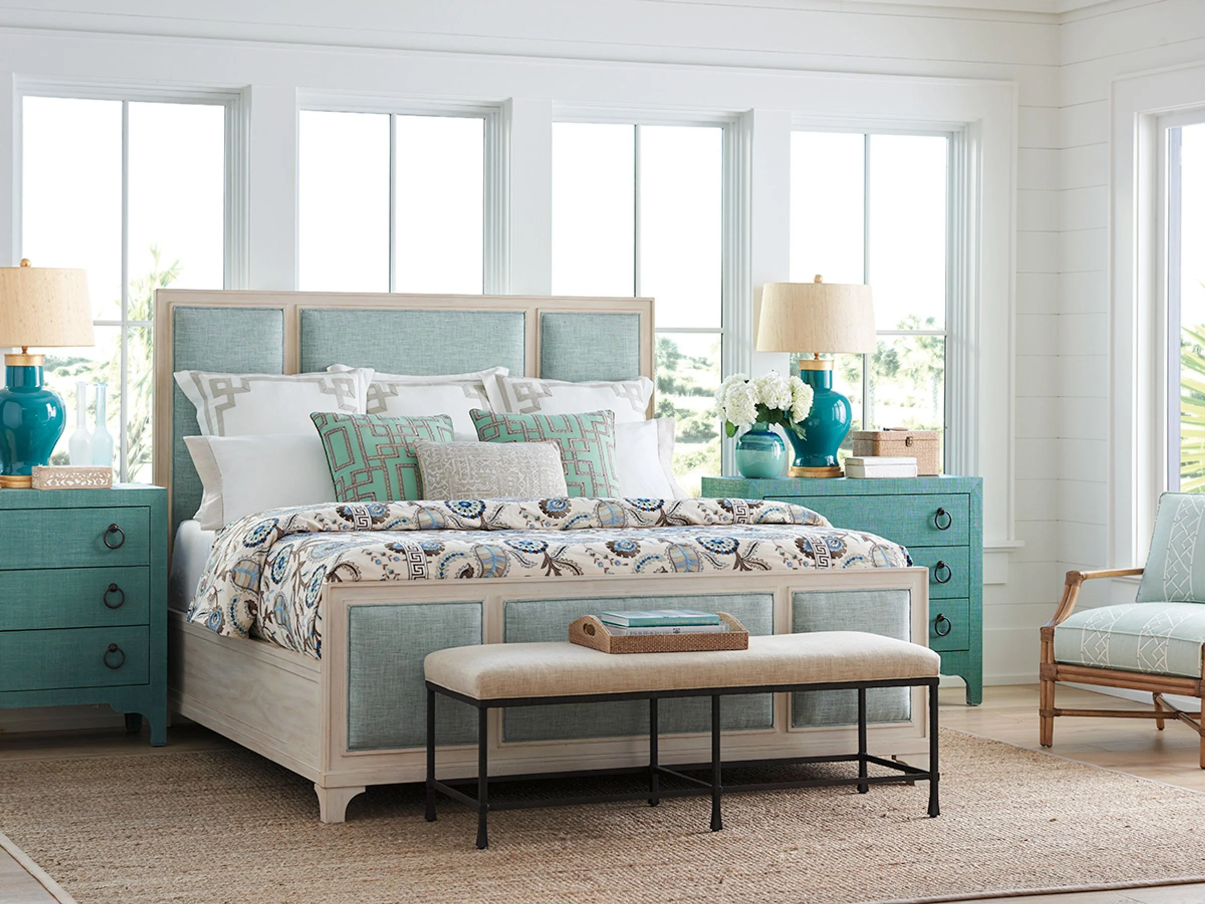 Newport Crystal Cove Upholstered Panel Bed California King - Image 2