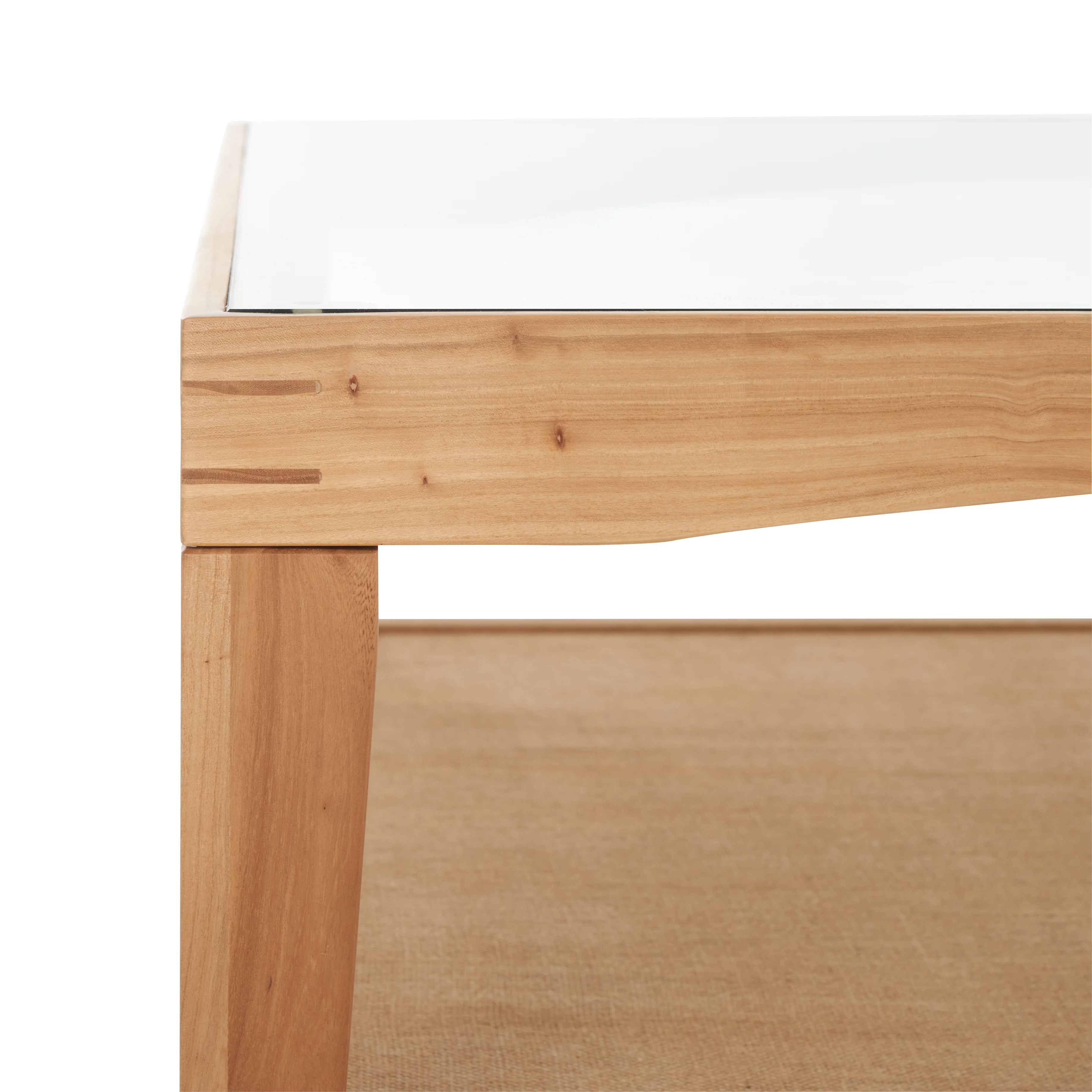 Nicolella Square Glass And Linen Coffee Table - Image 3