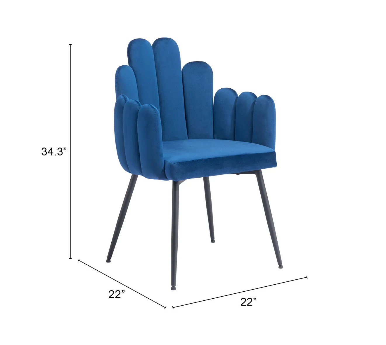 Noosa Dining Chair (Set of 2) Navy Blue - Image 7