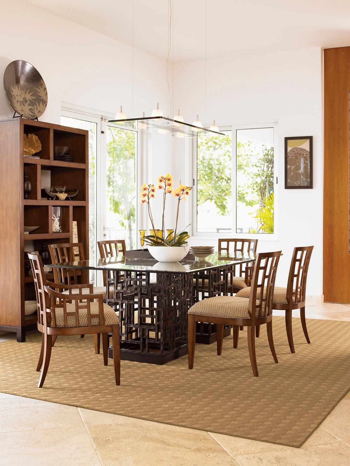 Ocean Club South Sea Dining Table With 84 X 48 Inch Glass Top - Image 3