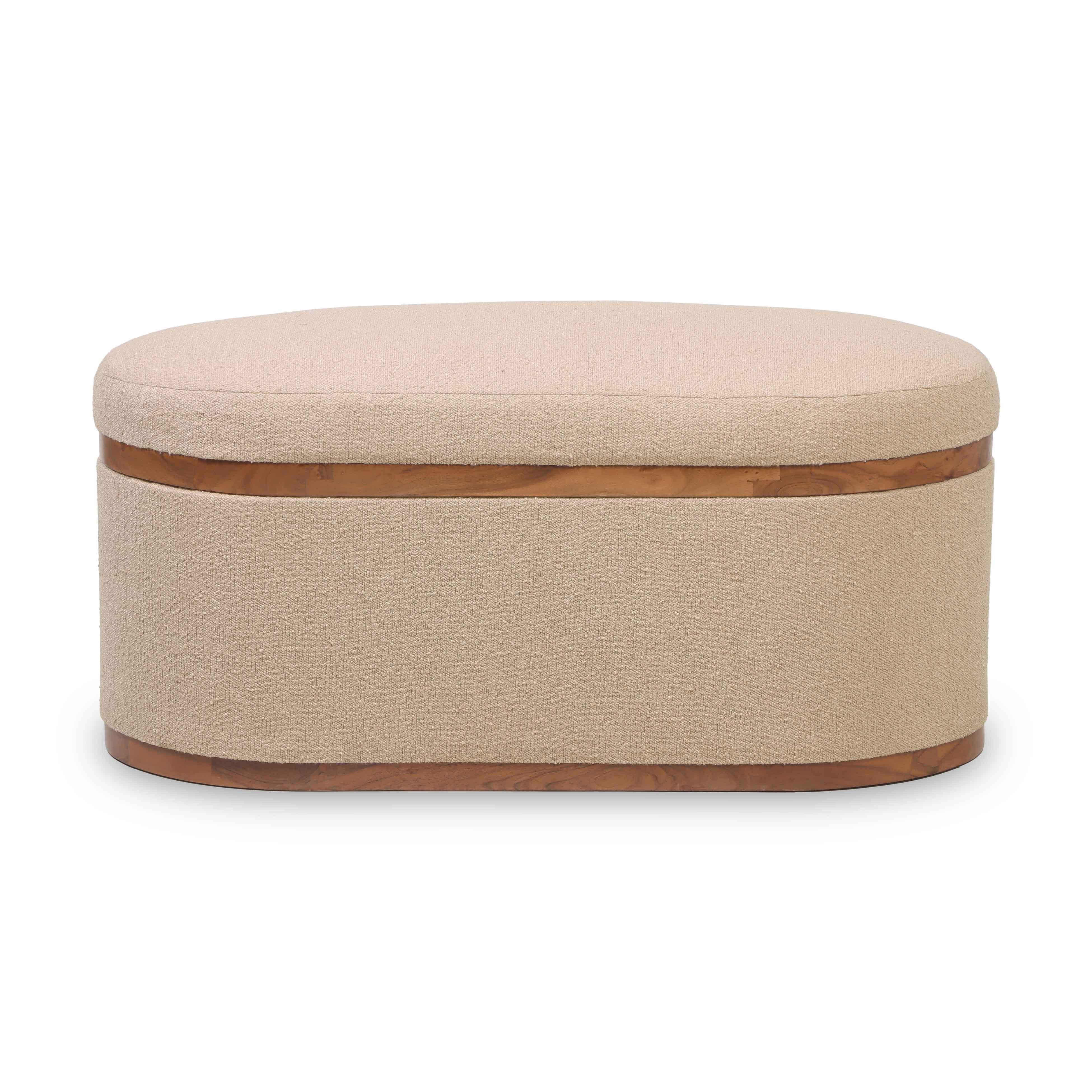 Olivier 41" Boucle Oval Storage Ottoman - Image 10