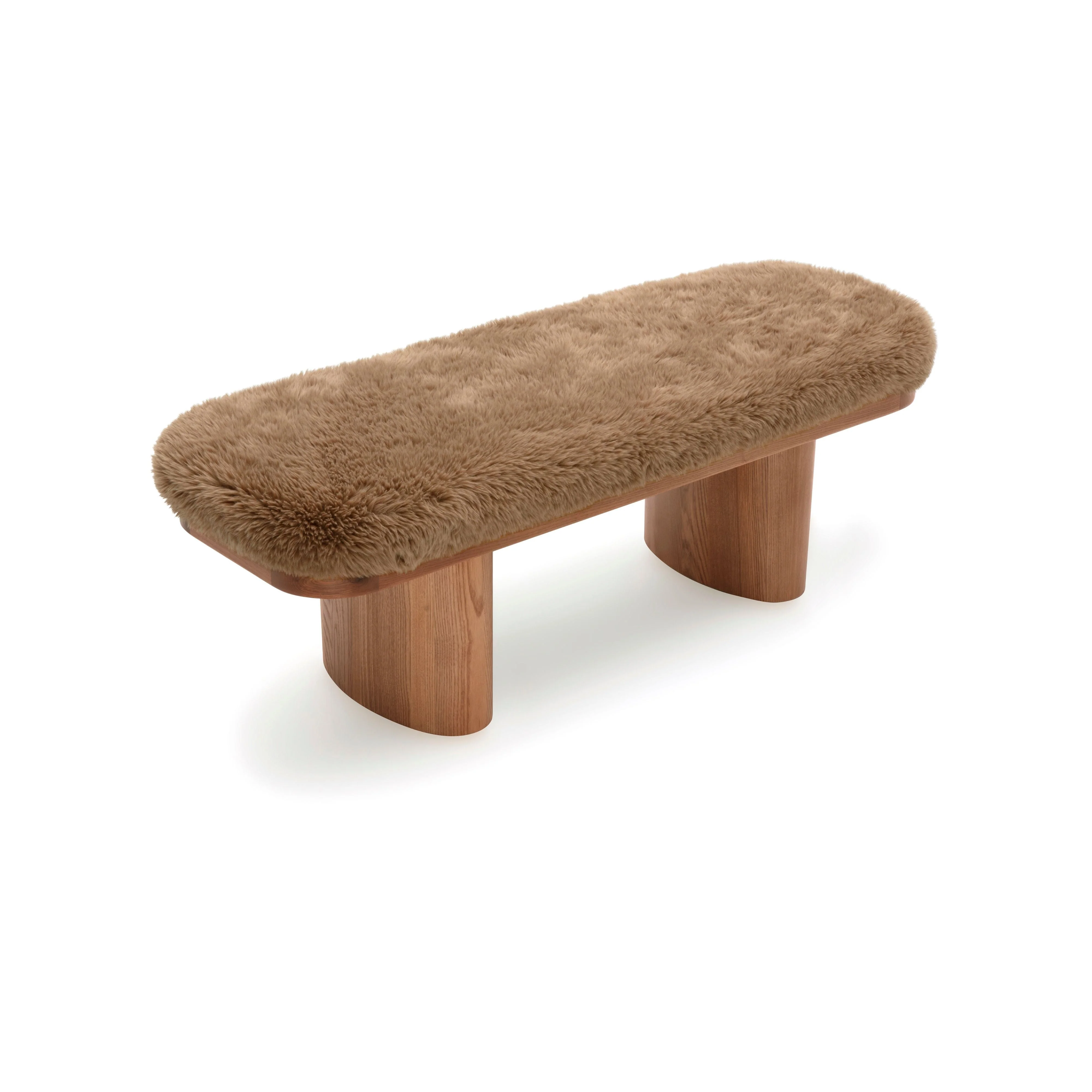 Ollie 48" Contract-Grade Straight Vegan Shearling Bench - Image 10