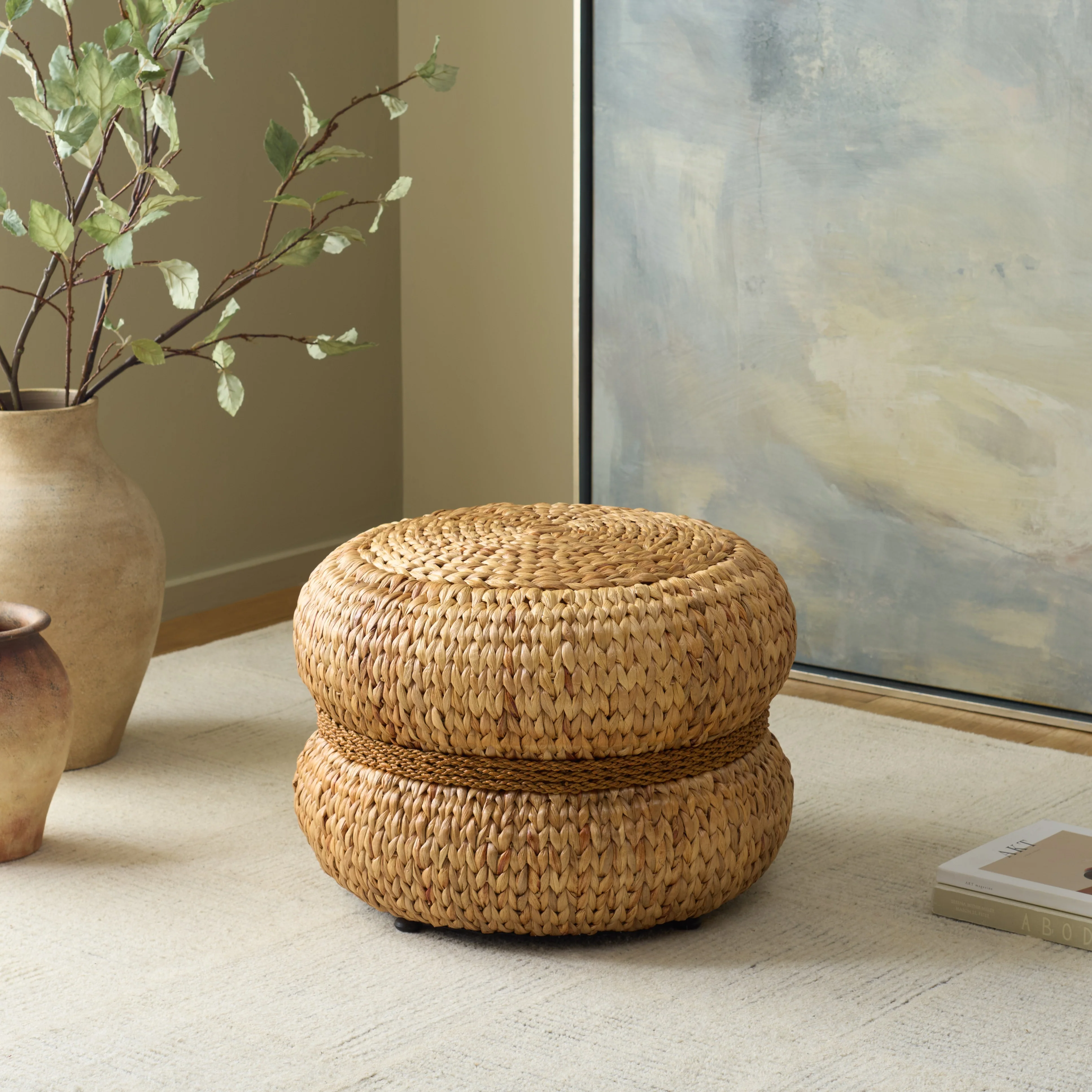 Olwynn Water Hyacinth Ottoman - Image 2
