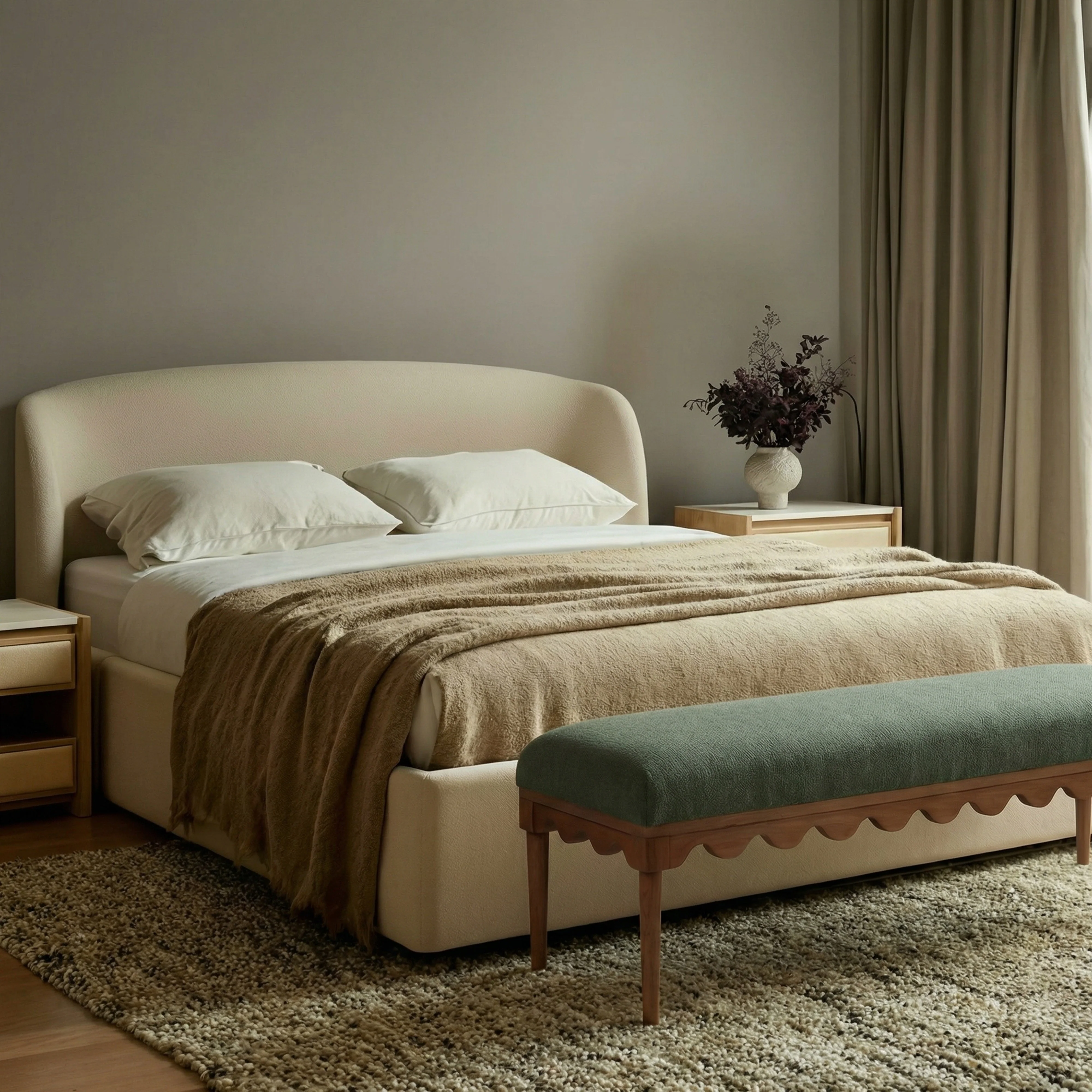 Oodle 56.5" Performance Vegan Mohair Bench - Image 27