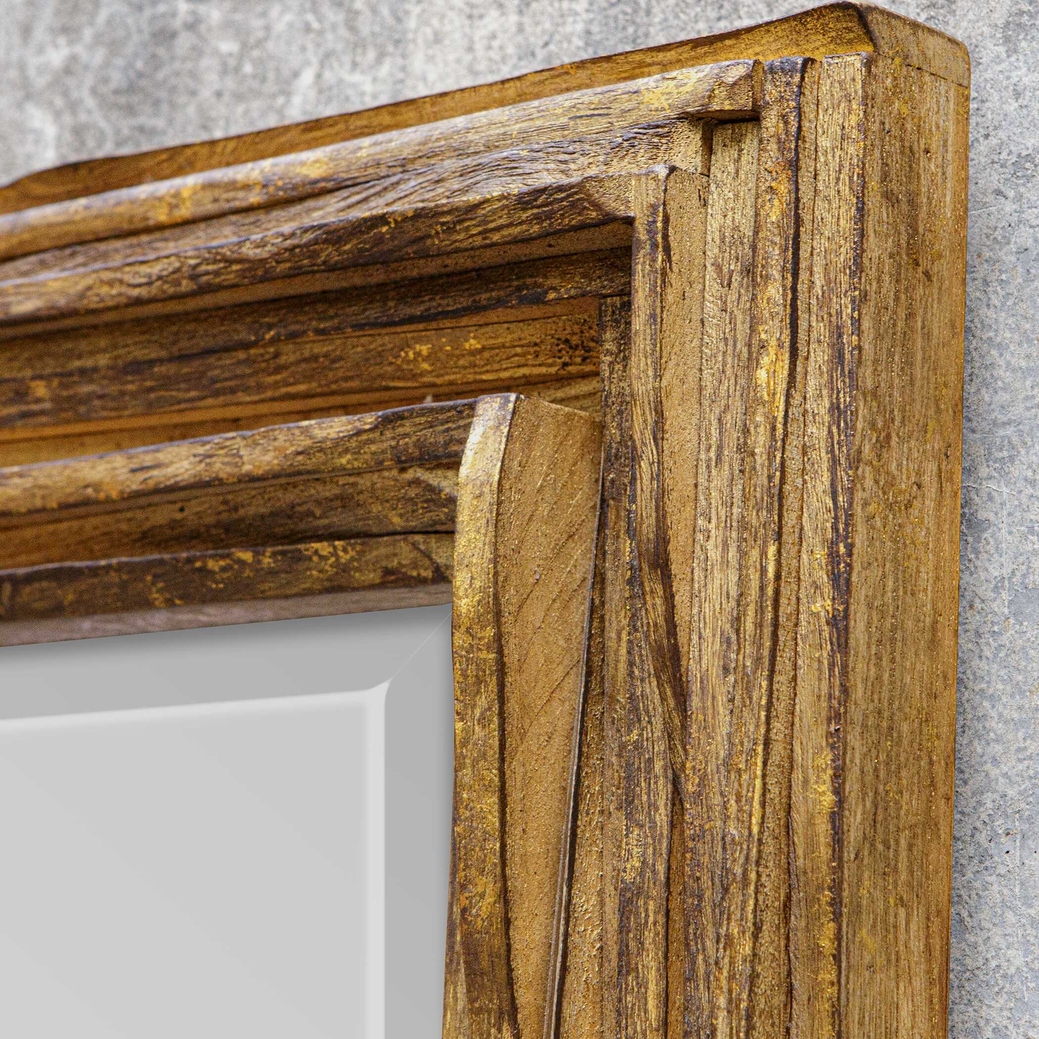 Overlap Teak Wood Mirror - Image 3