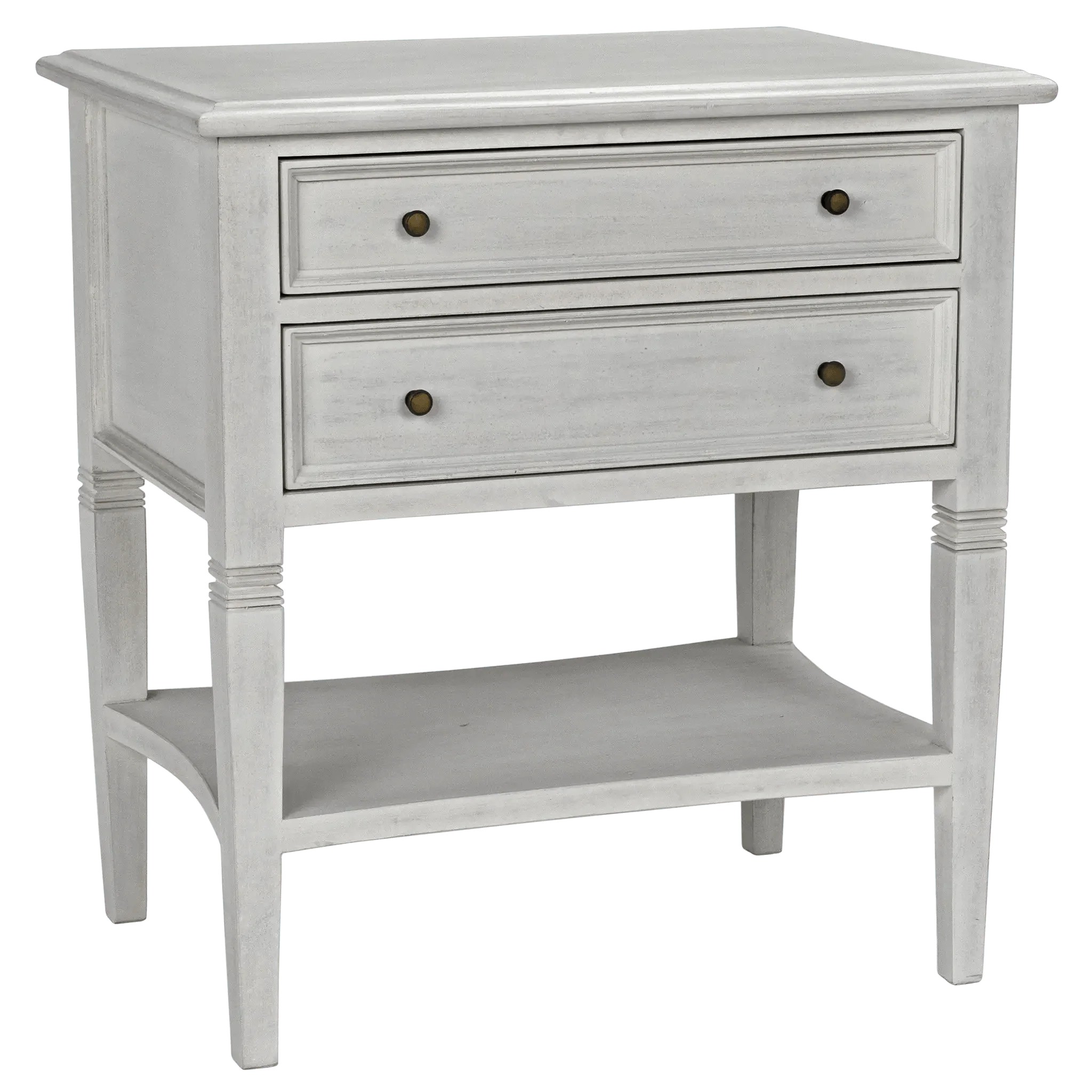 Oxford 2-Drawer Side Table, White Wash