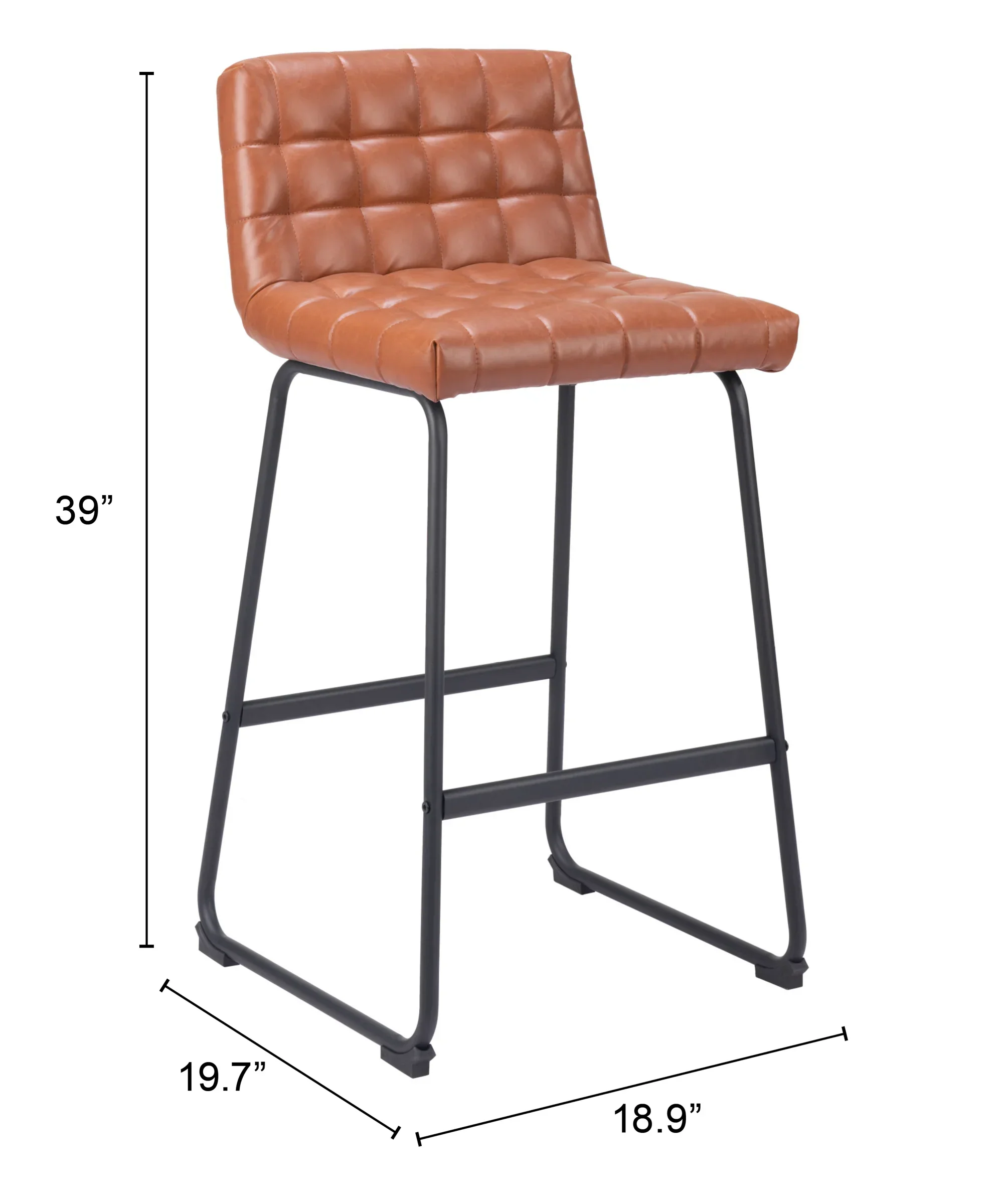 Pago Barstool (Set of 2) Brown - Image 6
