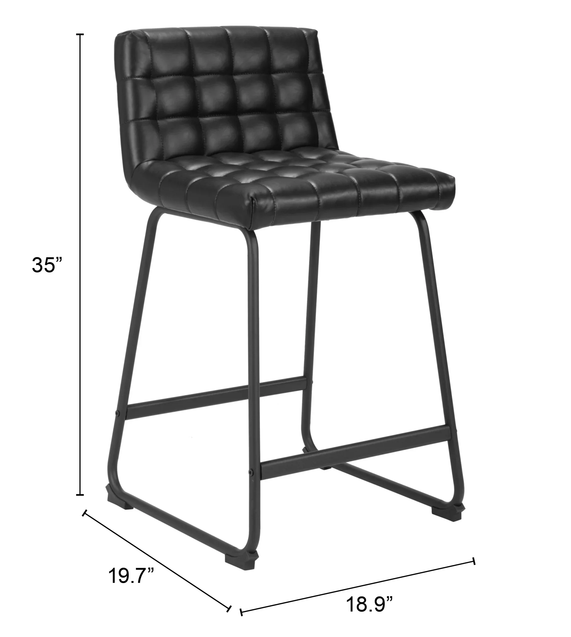 Pago Counter Stool (Set of 2) Black - Image 7
