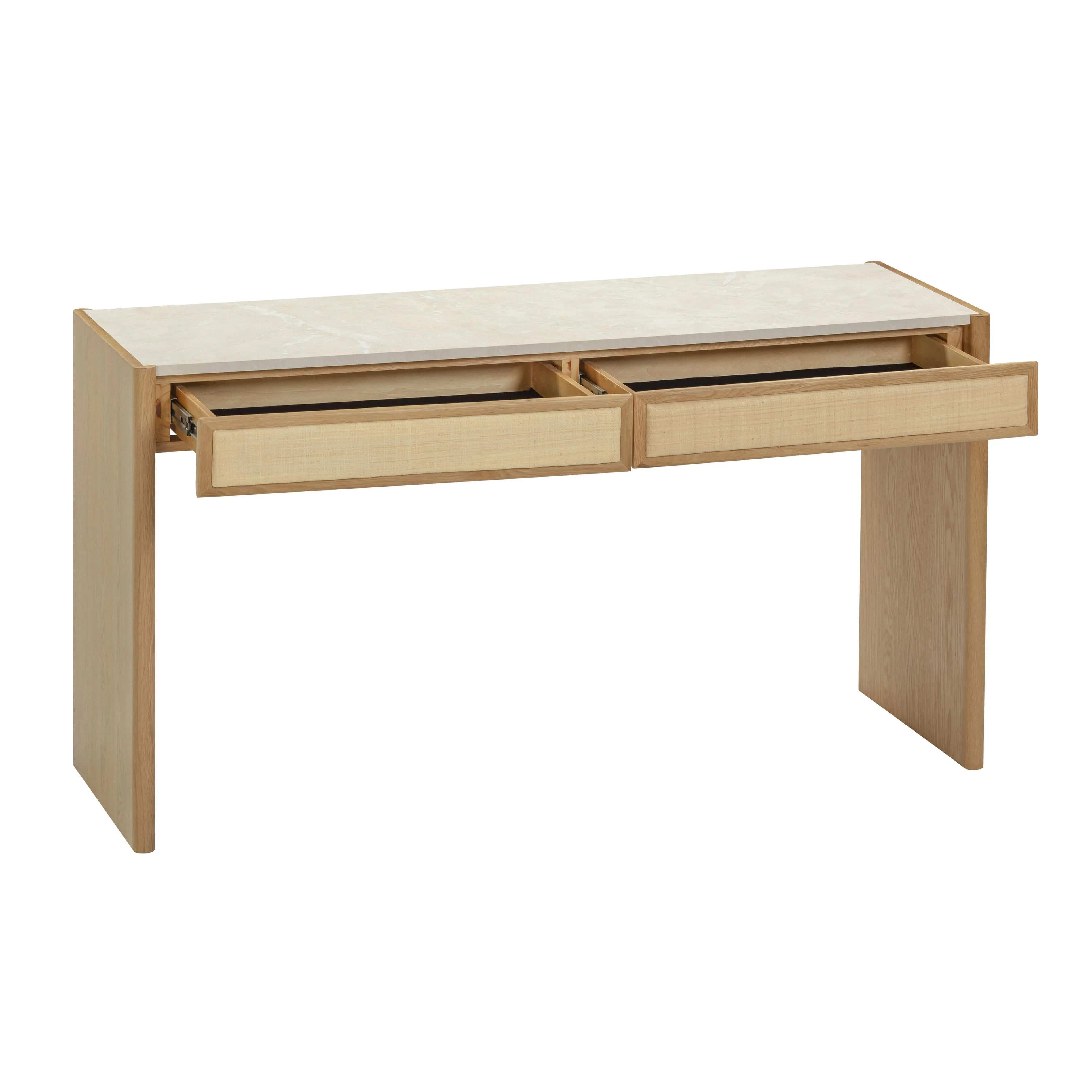 Paige 56" Natural Oak 2-Drawer Console Desk - Image 3