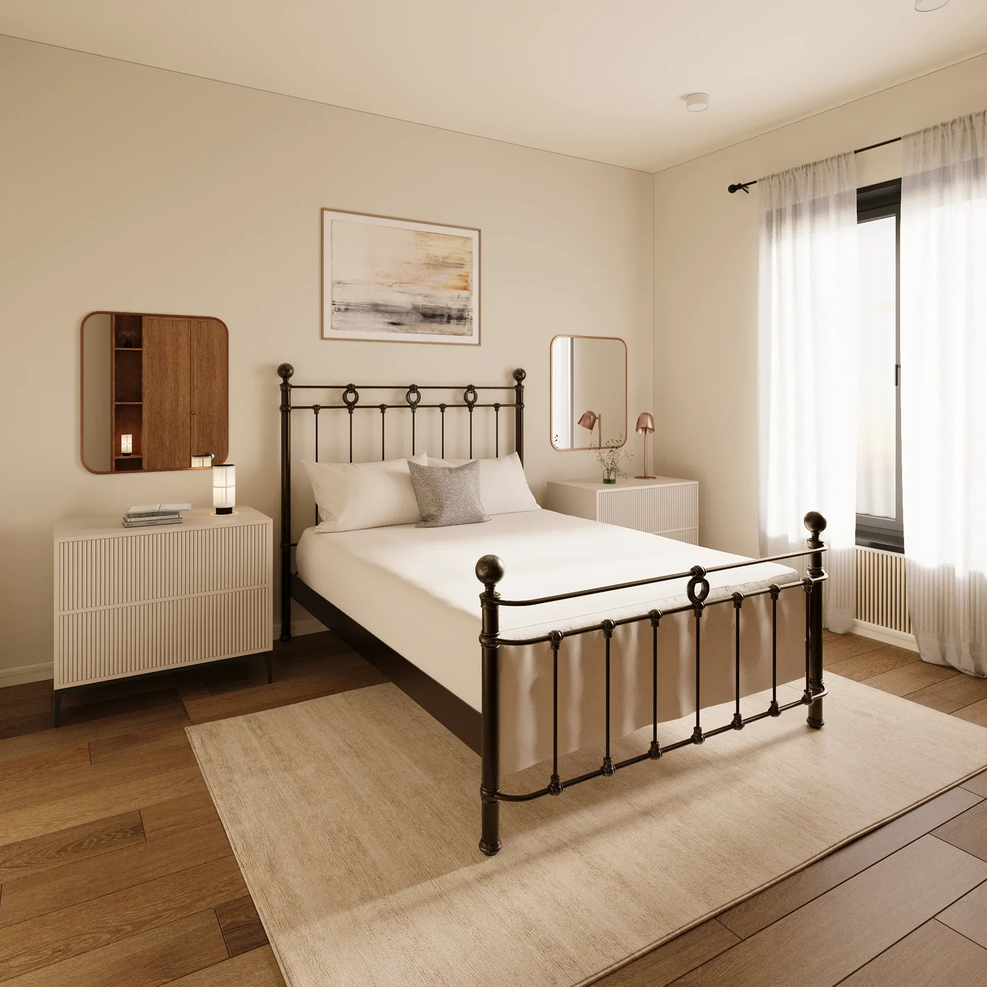 Paisley Bed with Wood Slats - Image 9