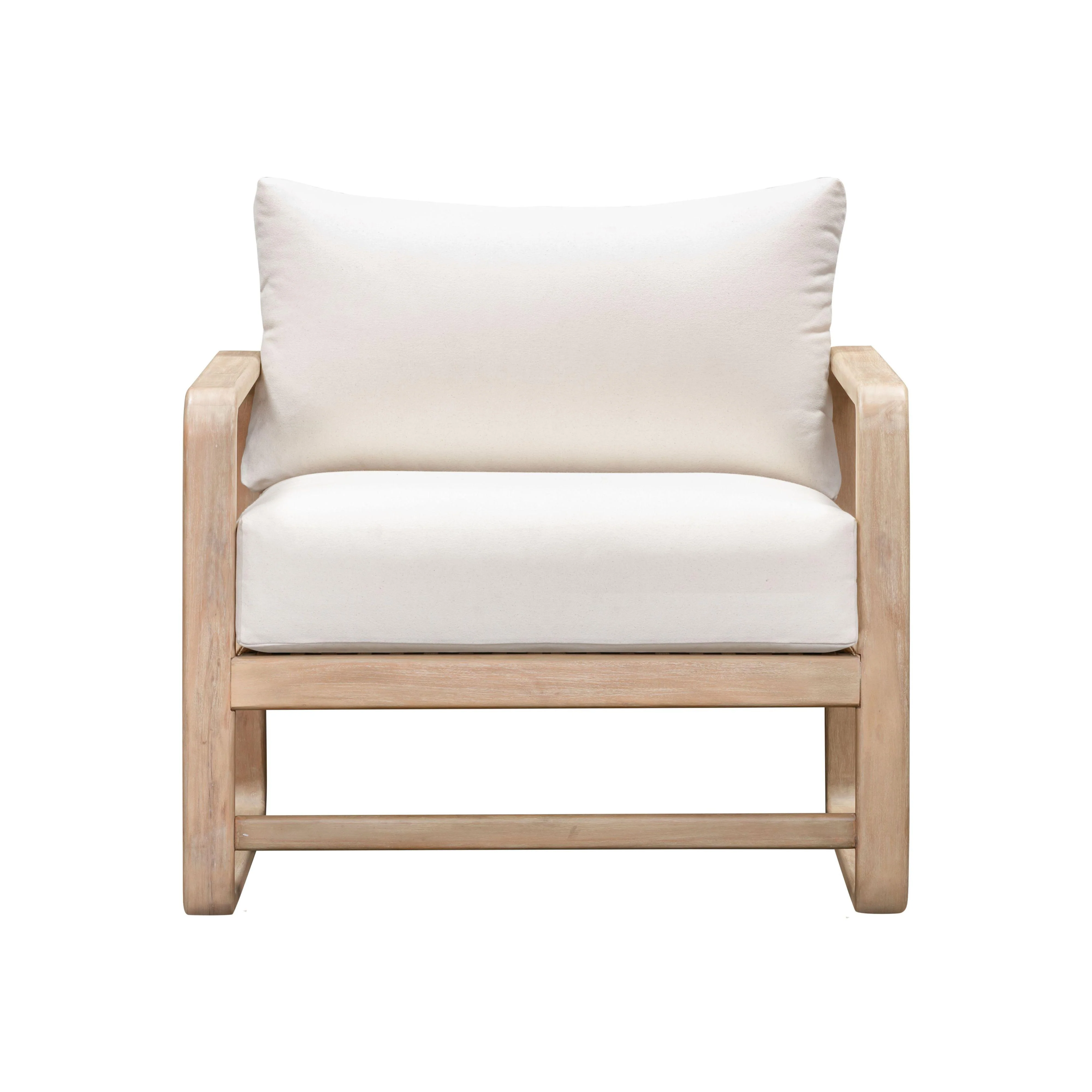 Palata Cream Performance Fabric Outdoor Accent Chair - Image 3