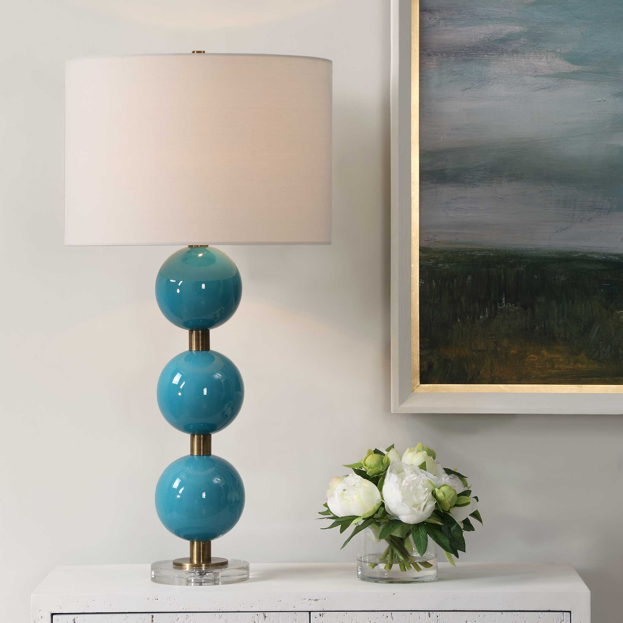Palawan Blue Glaze Table Lamp - Image 2