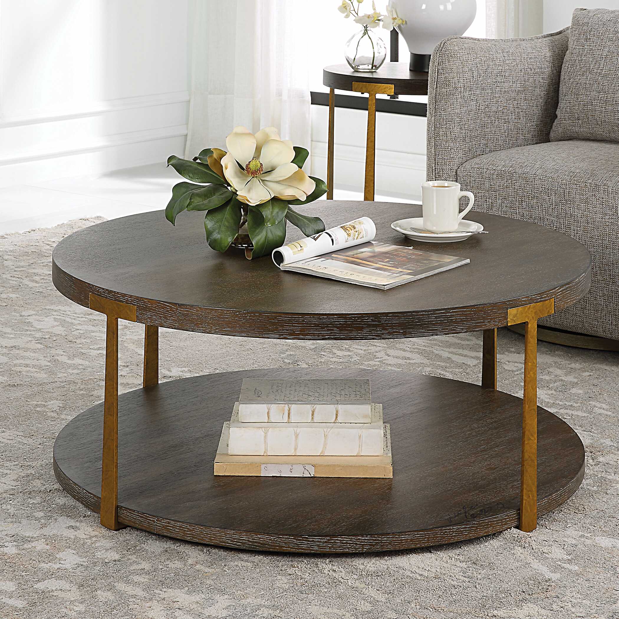 Palisade Round Wood Coffee Table - Image 7