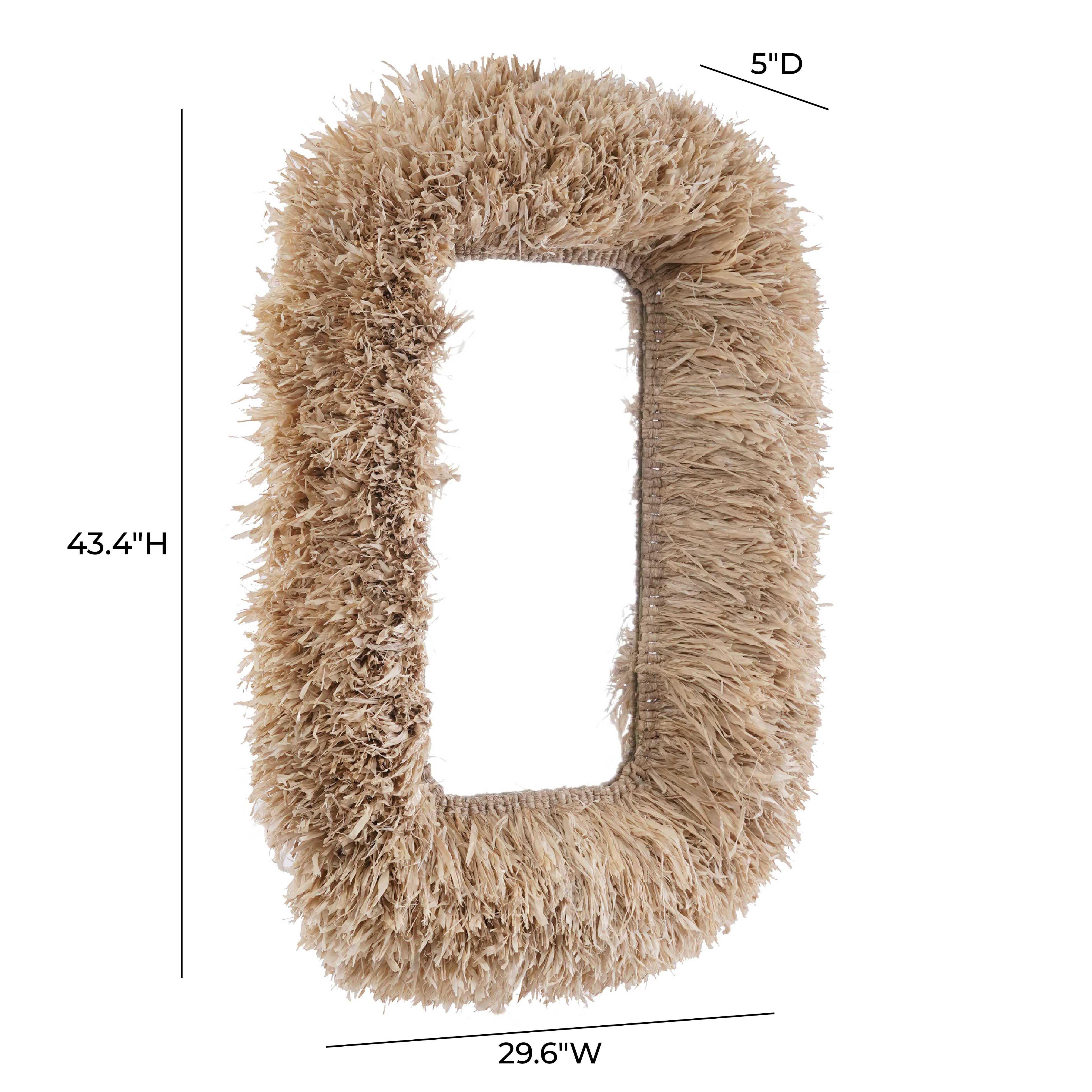 Palm 29.6"x43.4" Natural Sisal Rectangular Wall Mirror - Image 5