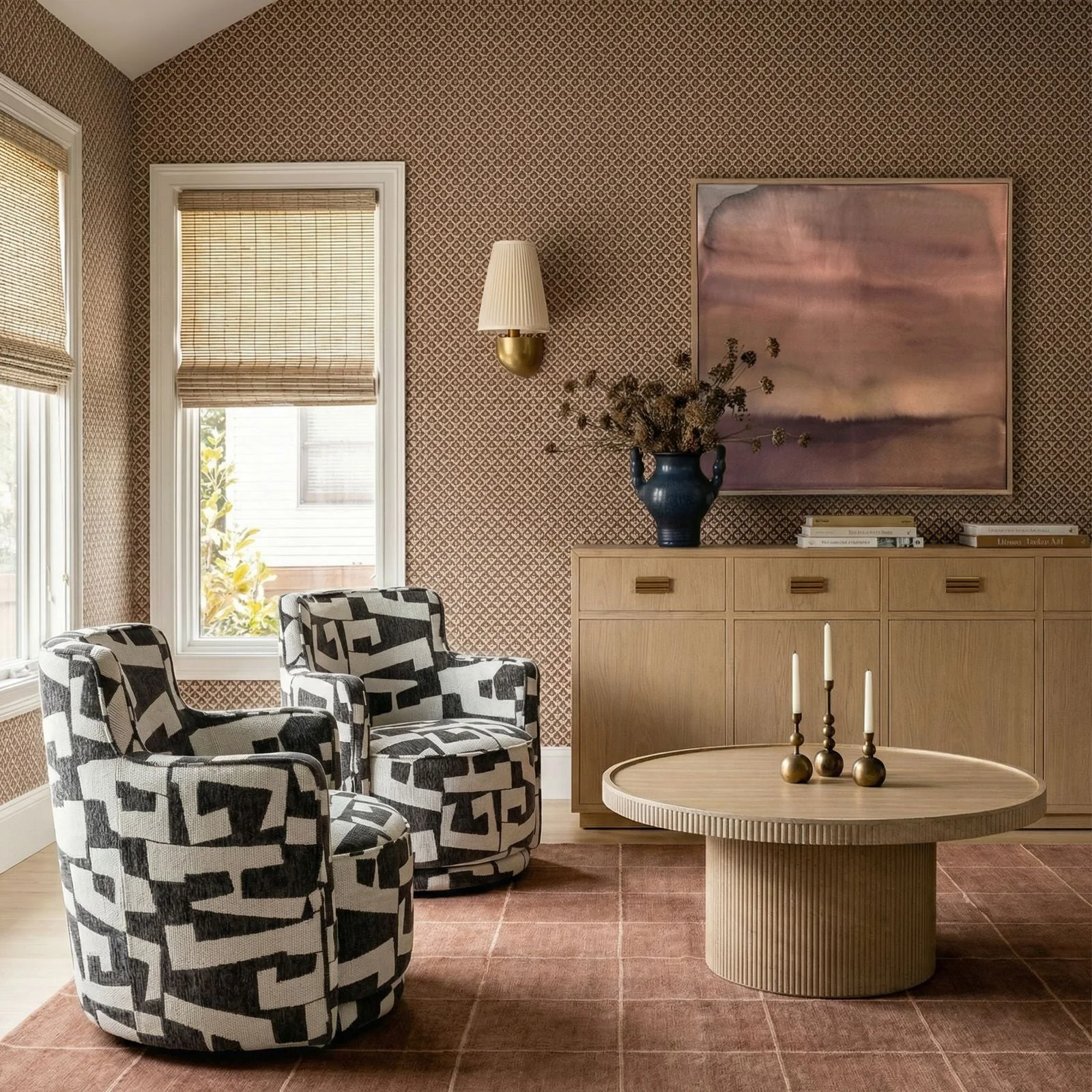 Passe Black Performance Jacquard Swivel Chair - Image 2