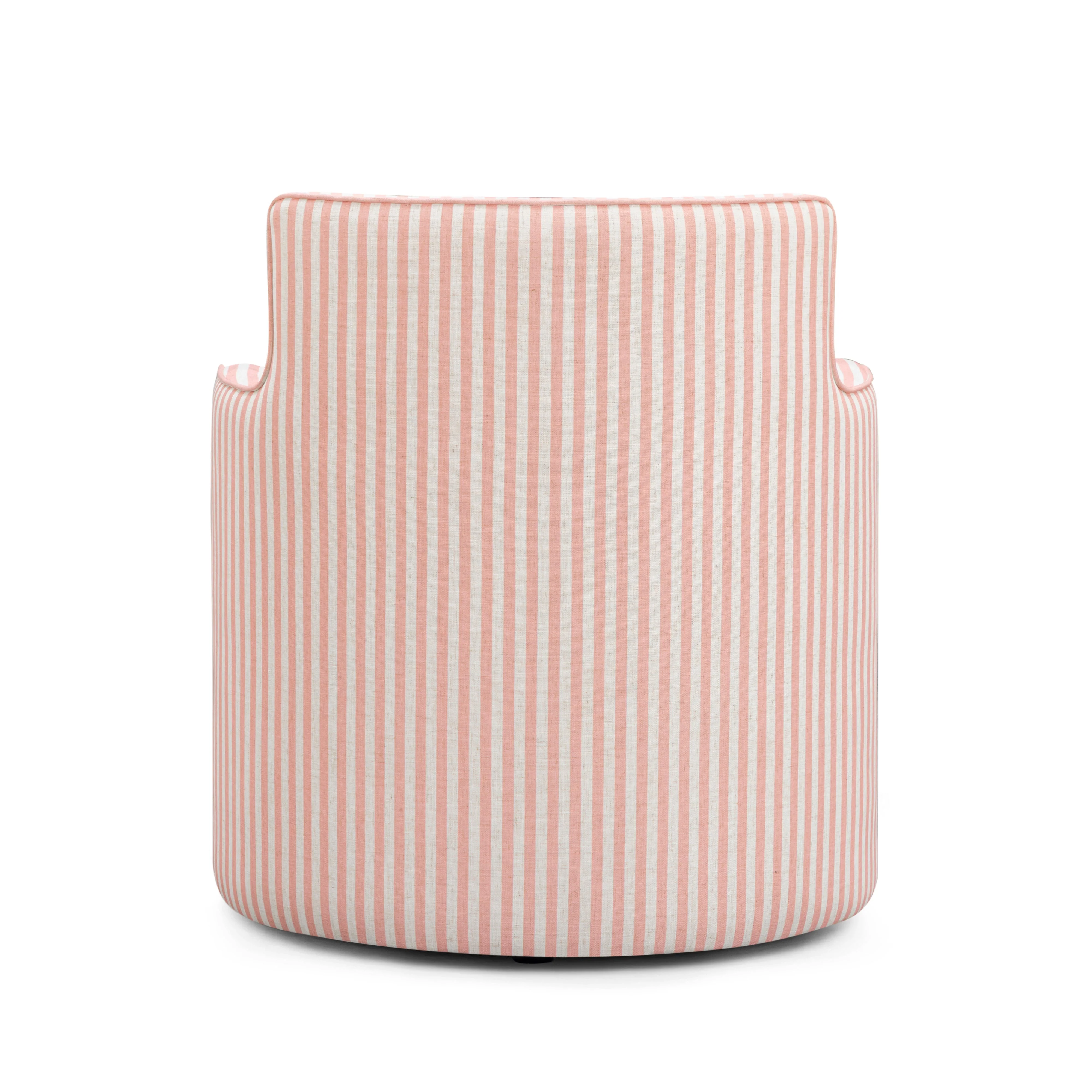 Passe Striped Linen Swivel Chair - Image 12