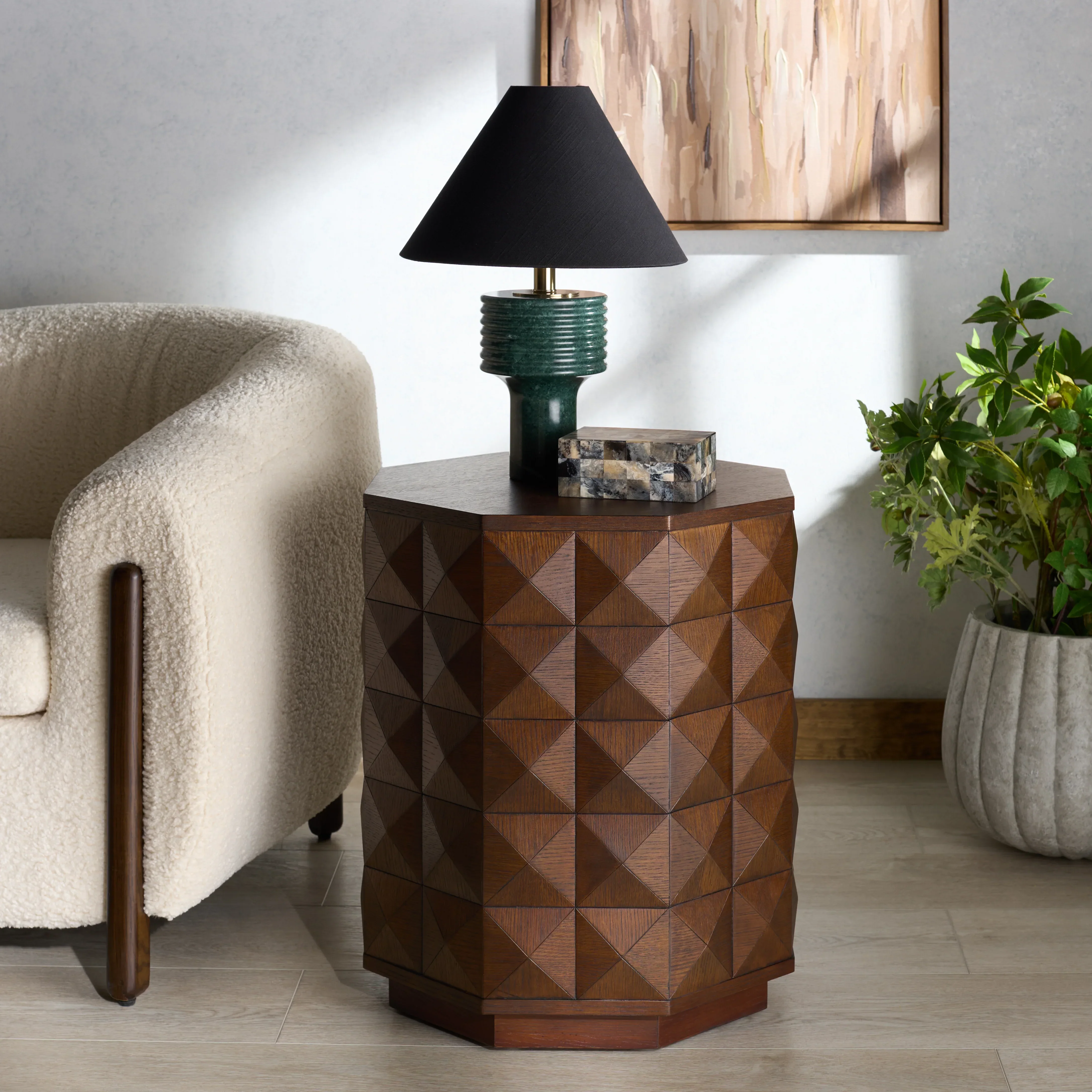 Patty Wood Octagon Accent Table - Image 5