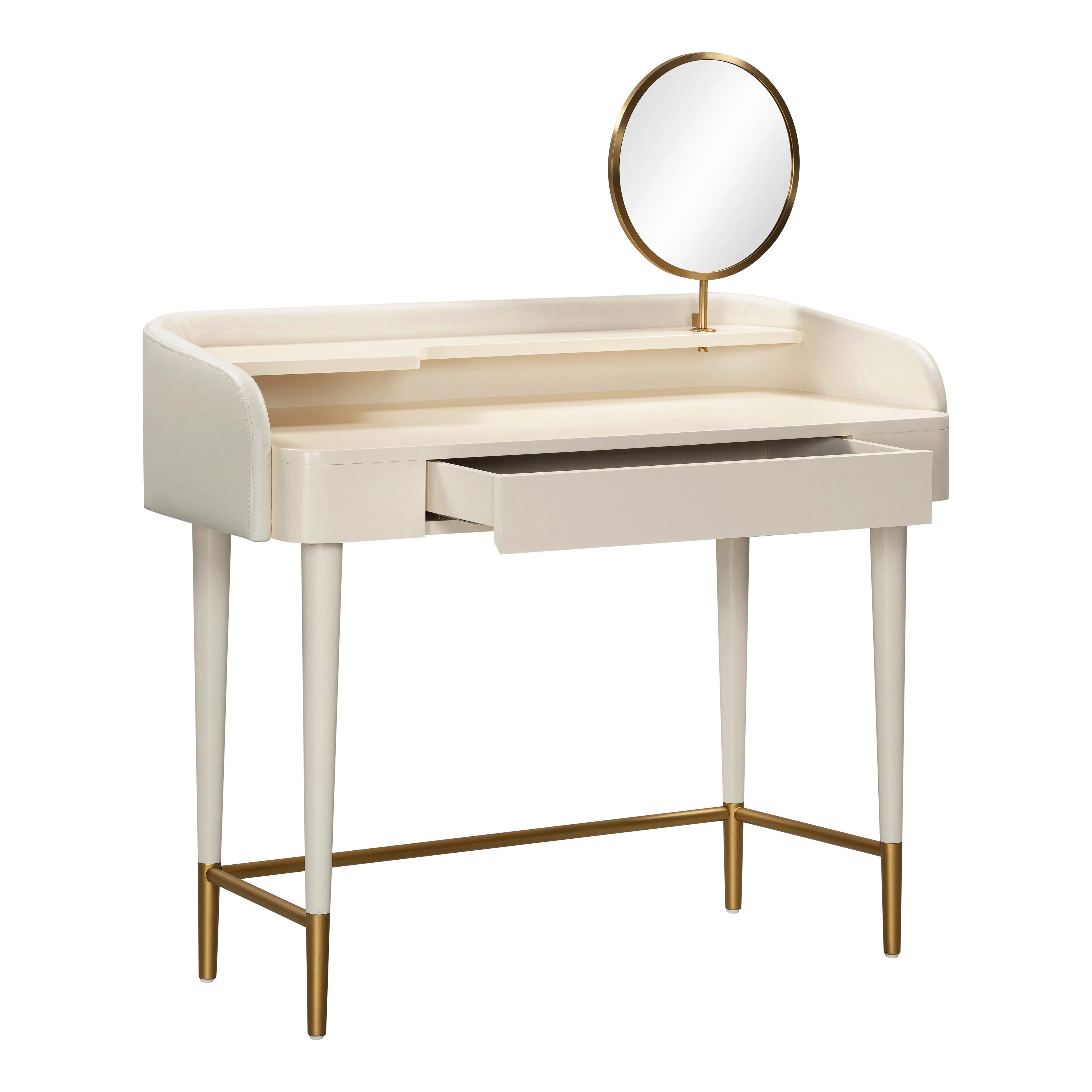 Penelope Cream Vegan Leather Wrapped Vanity - Image 7