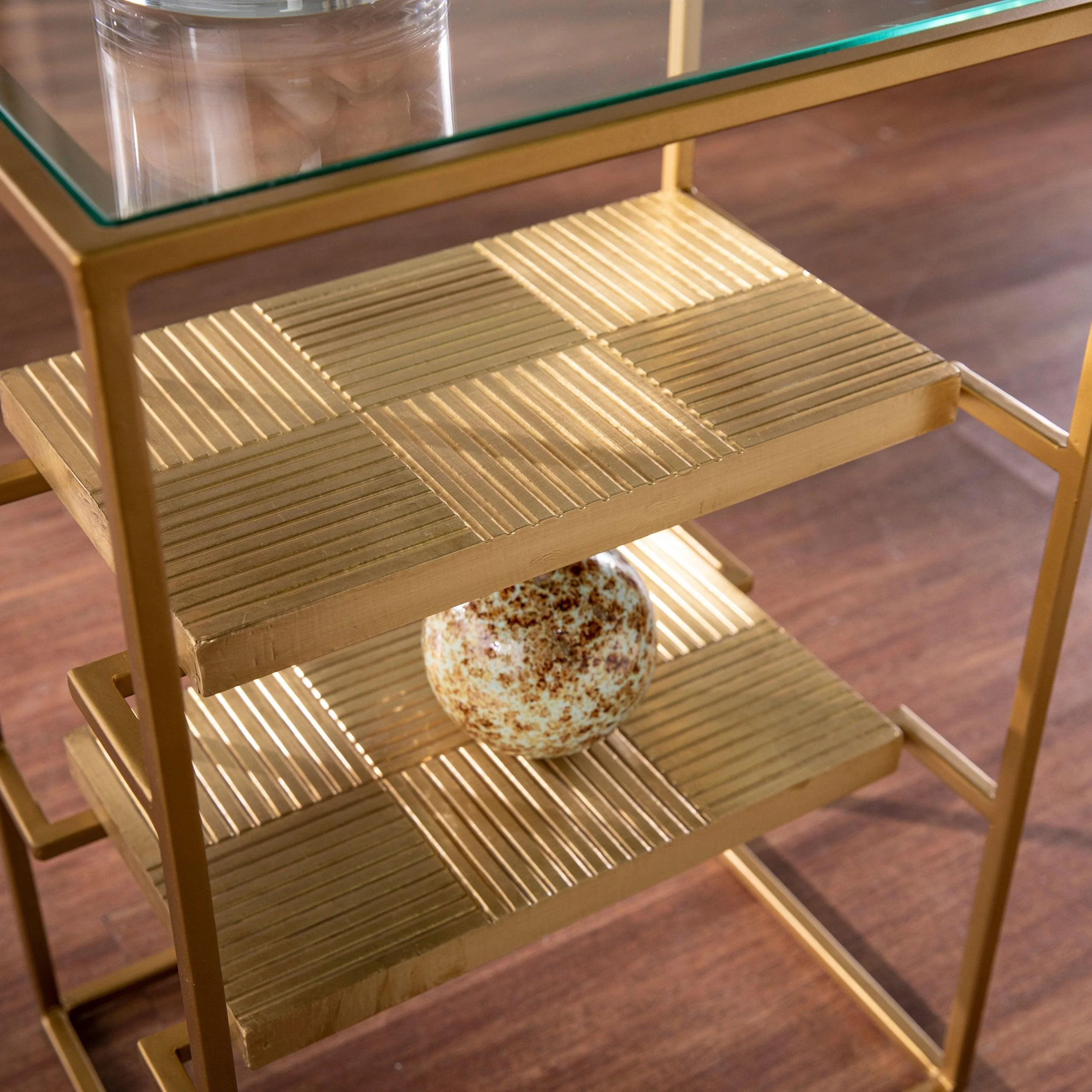 Penketh Glass-Top End Table w/ Storage - Image 6