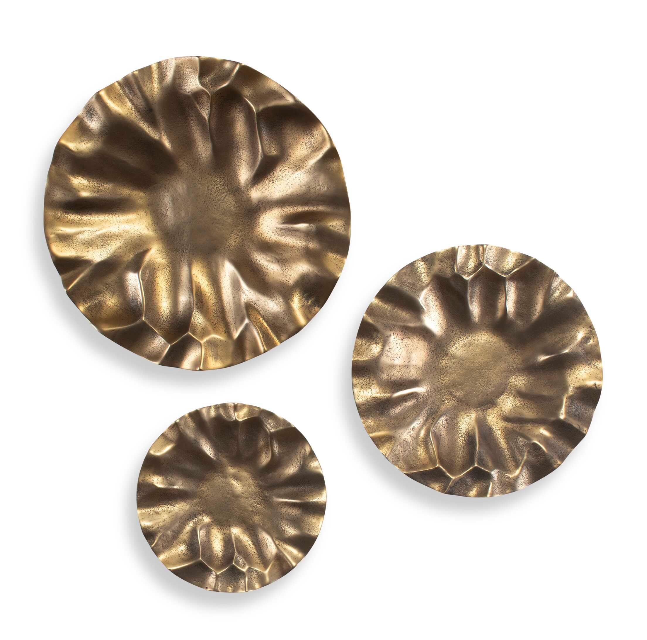 Peonia Outdoor Gold Wall Art - Set of 3