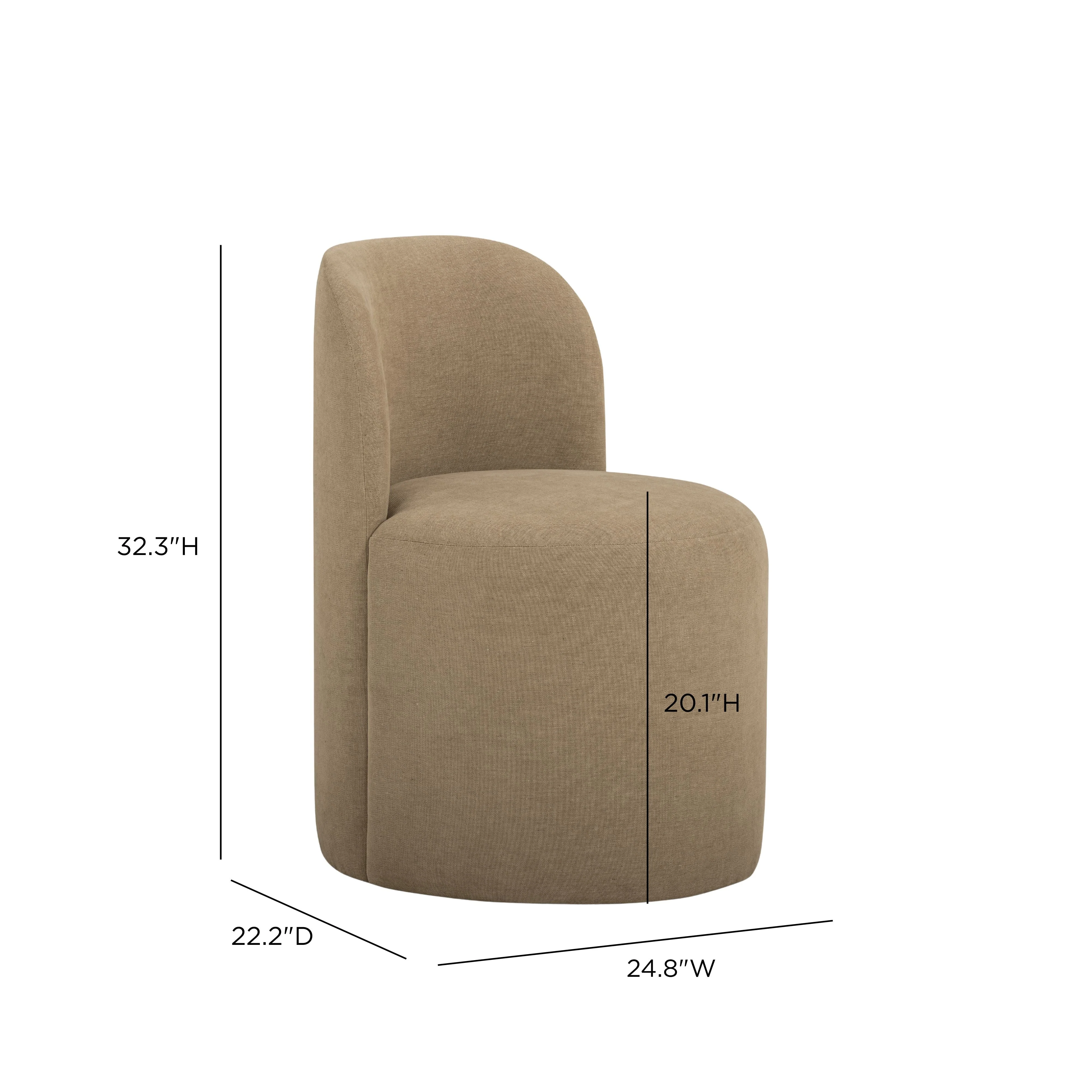 Persa Round Back Performance Chenille Dining Chair - Image 12