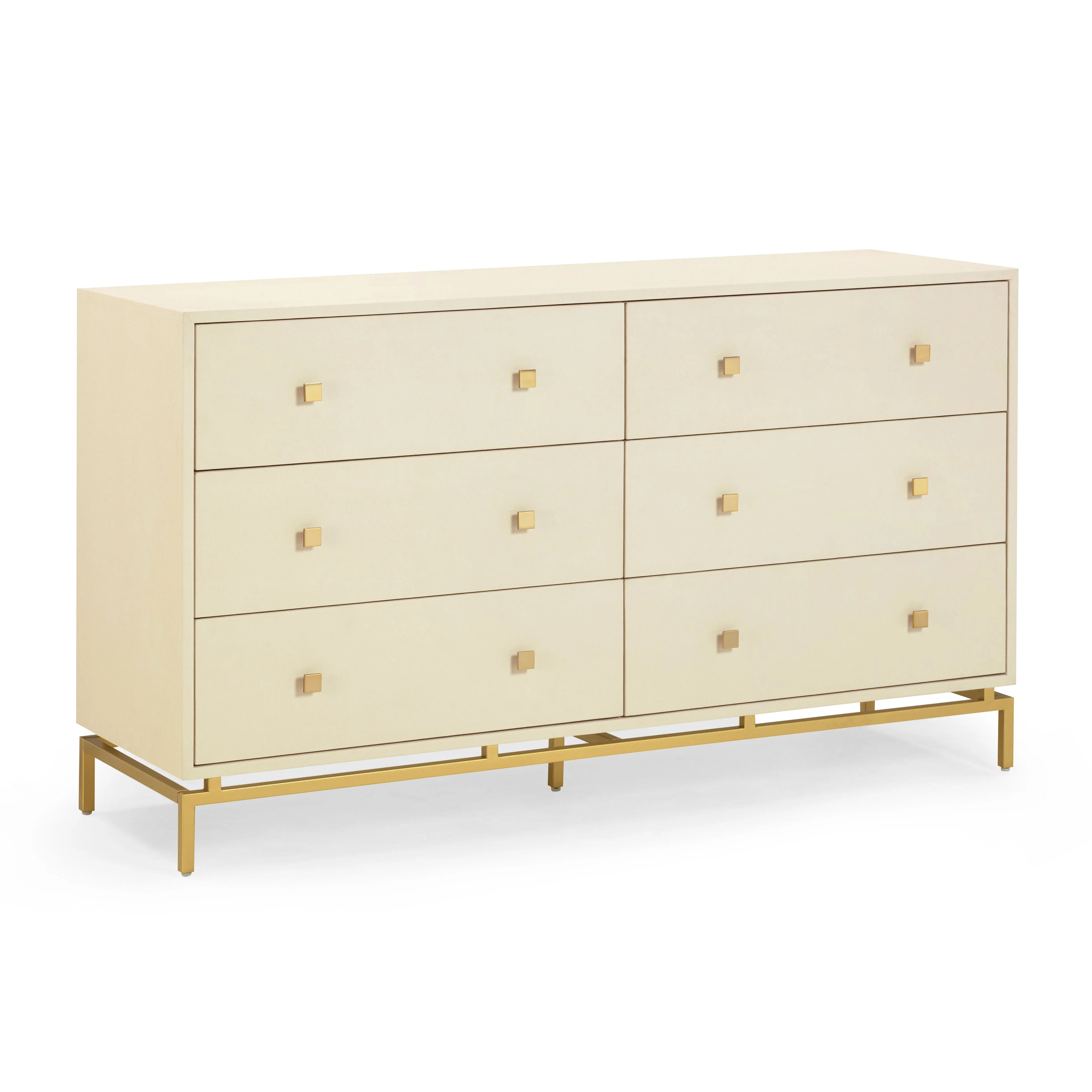 Pesce 57" Faux Shagreen 6-Drawer Dresser - Image 3