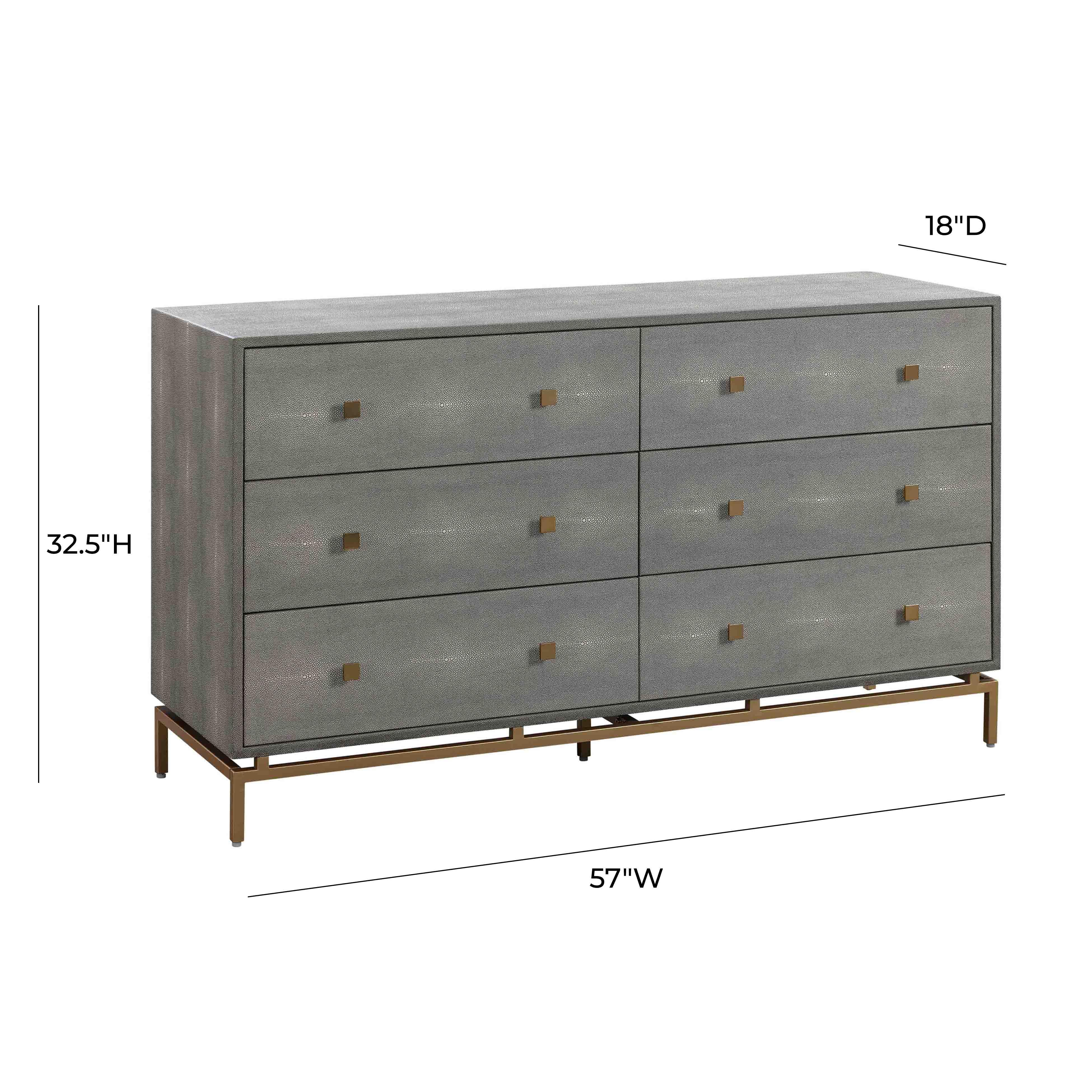 Pesce Shagreen 6 Drawer Dresser - Image 9