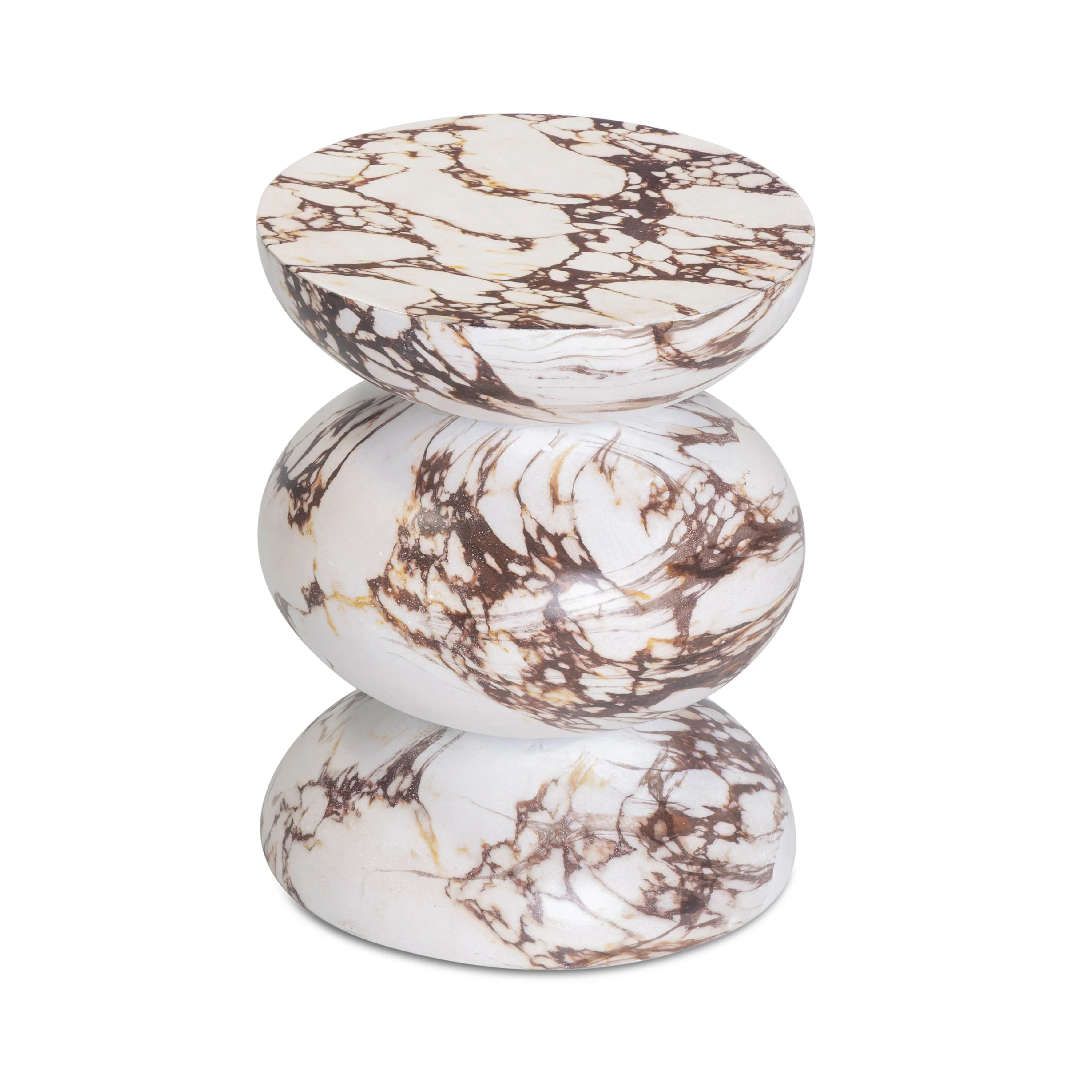Pia Red Faux Marble Indoor/Outdoor Concrete Side Table - Image 4